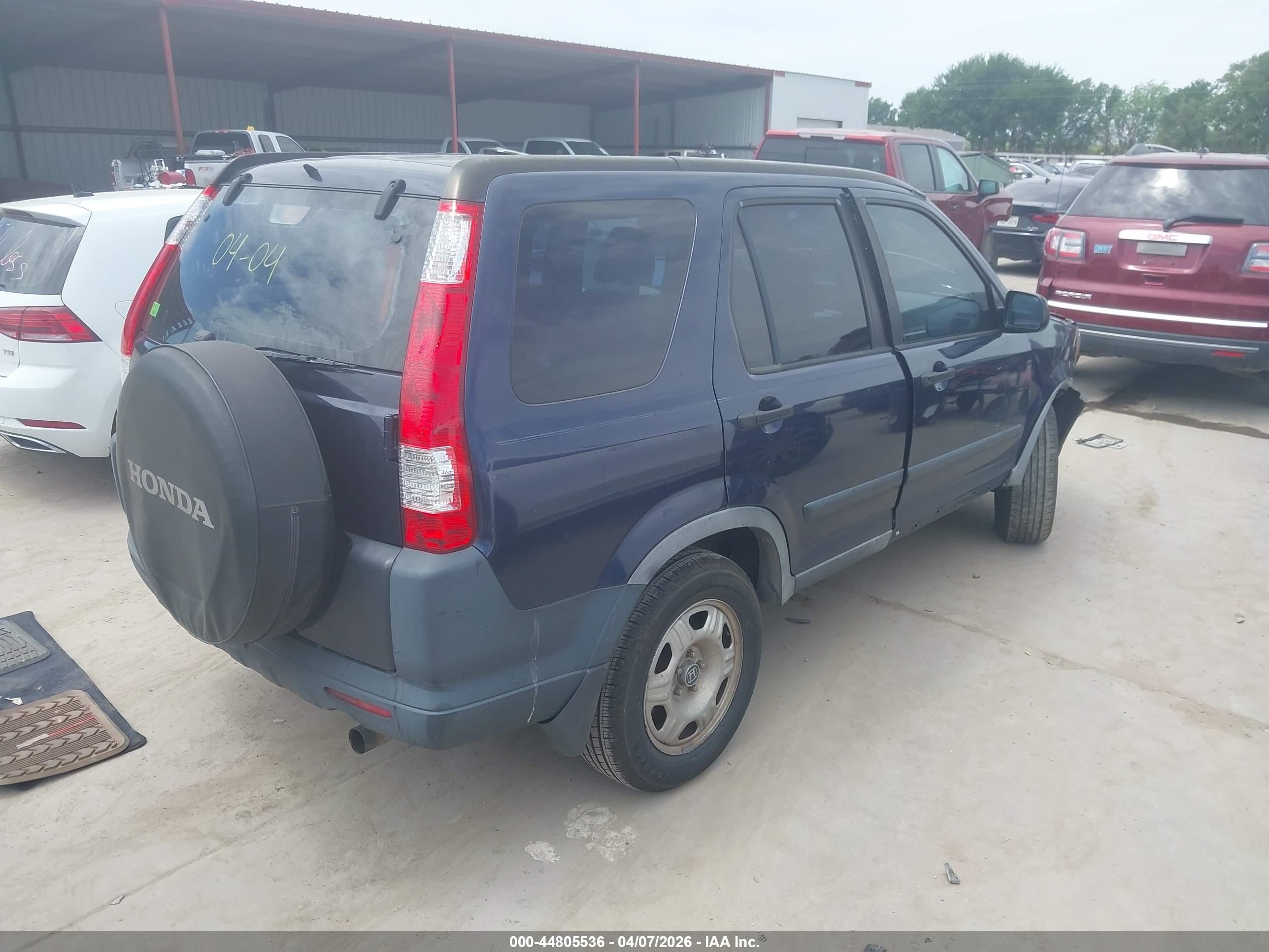 2006 Honda Cr-v Lx Blue vin: JHLRD68566C006975