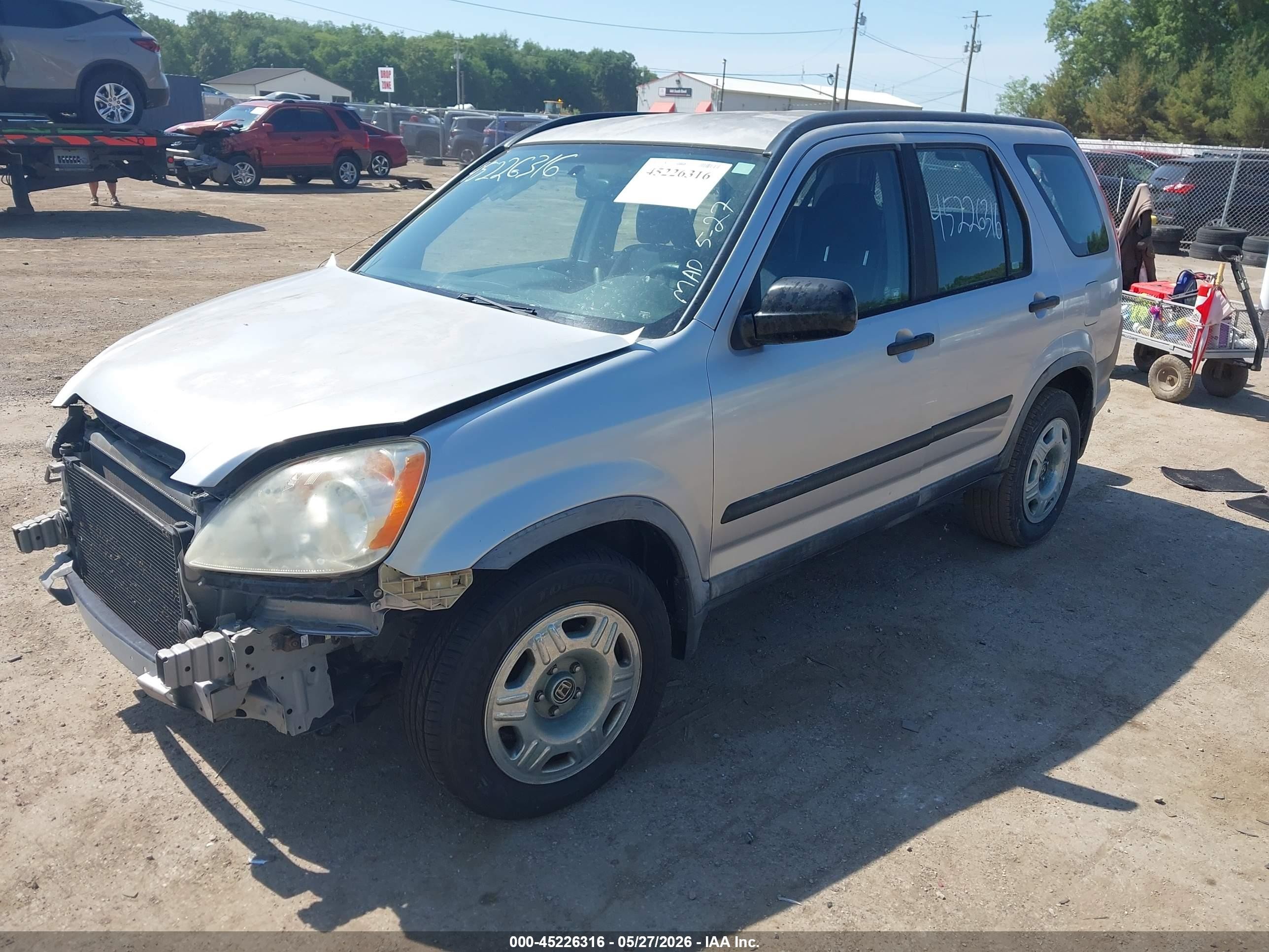 2005 Honda Cr-v Lx Gray vin: JHLRD68585C017944