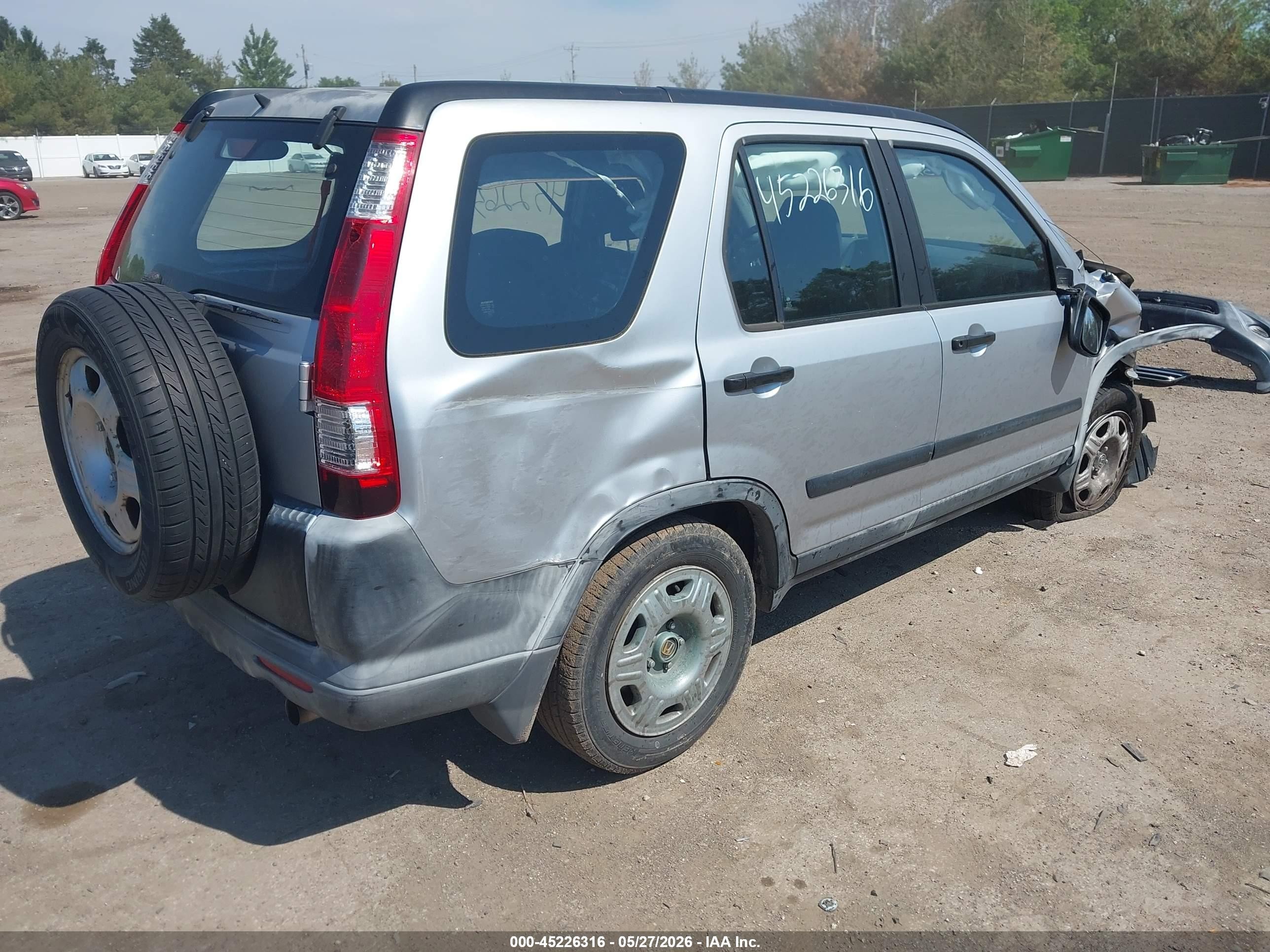 2005 Honda Cr-v Lx Gray vin: JHLRD68585C017944