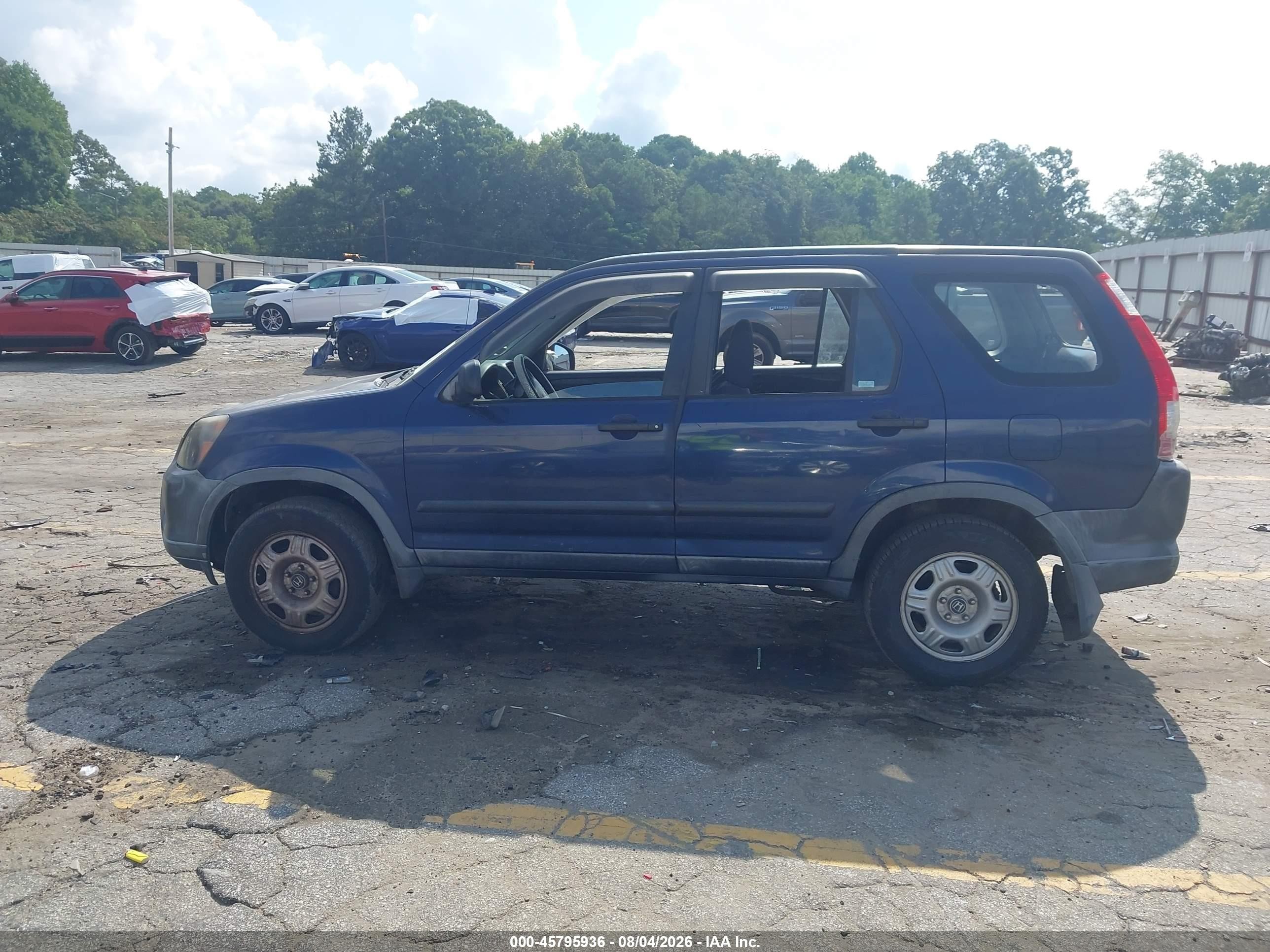 2006 Honda Cr-v Lx Dark Blue vin: JHLRD68596C003083