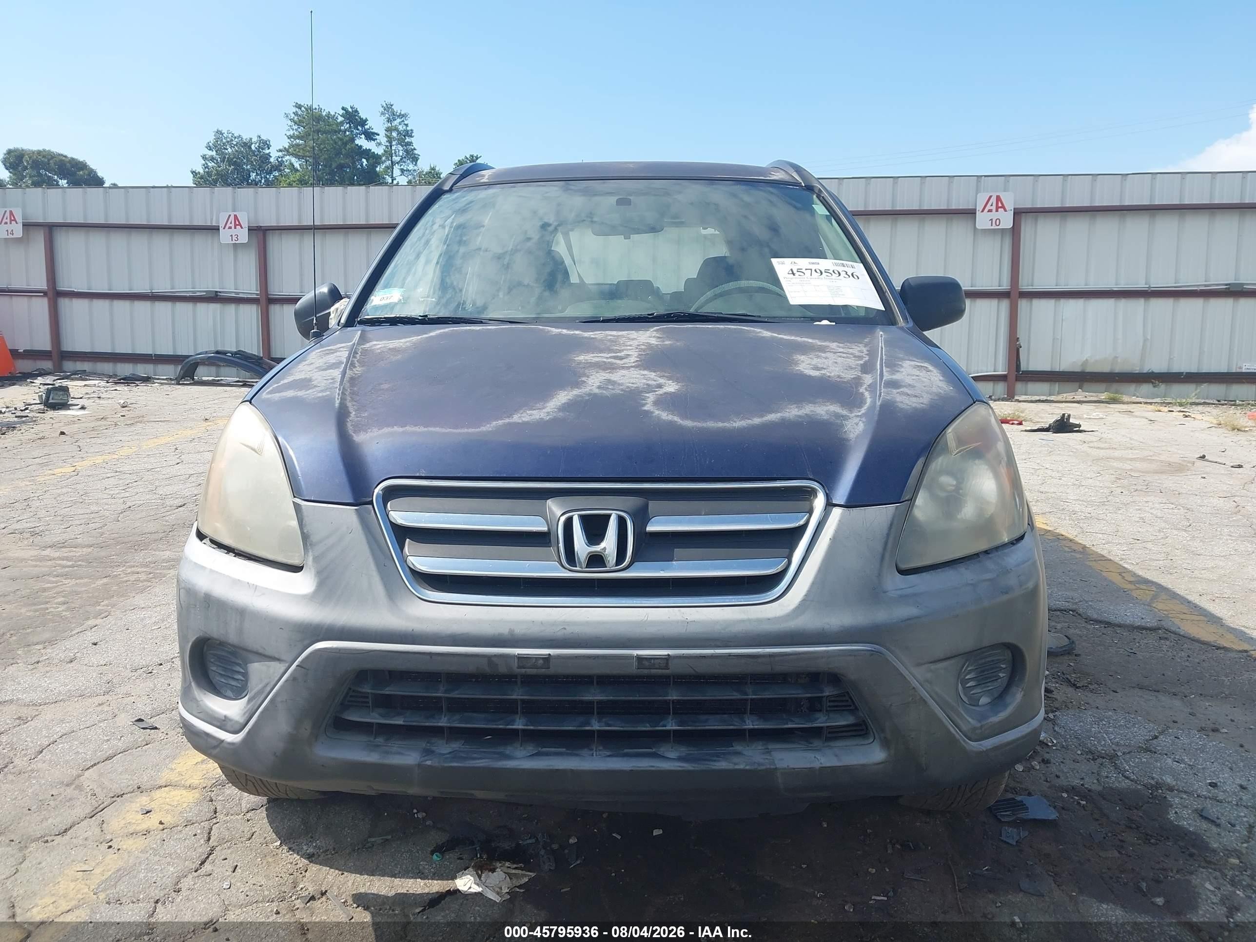 2006 Honda Cr-v Lx Dark Blue vin: JHLRD68596C003083