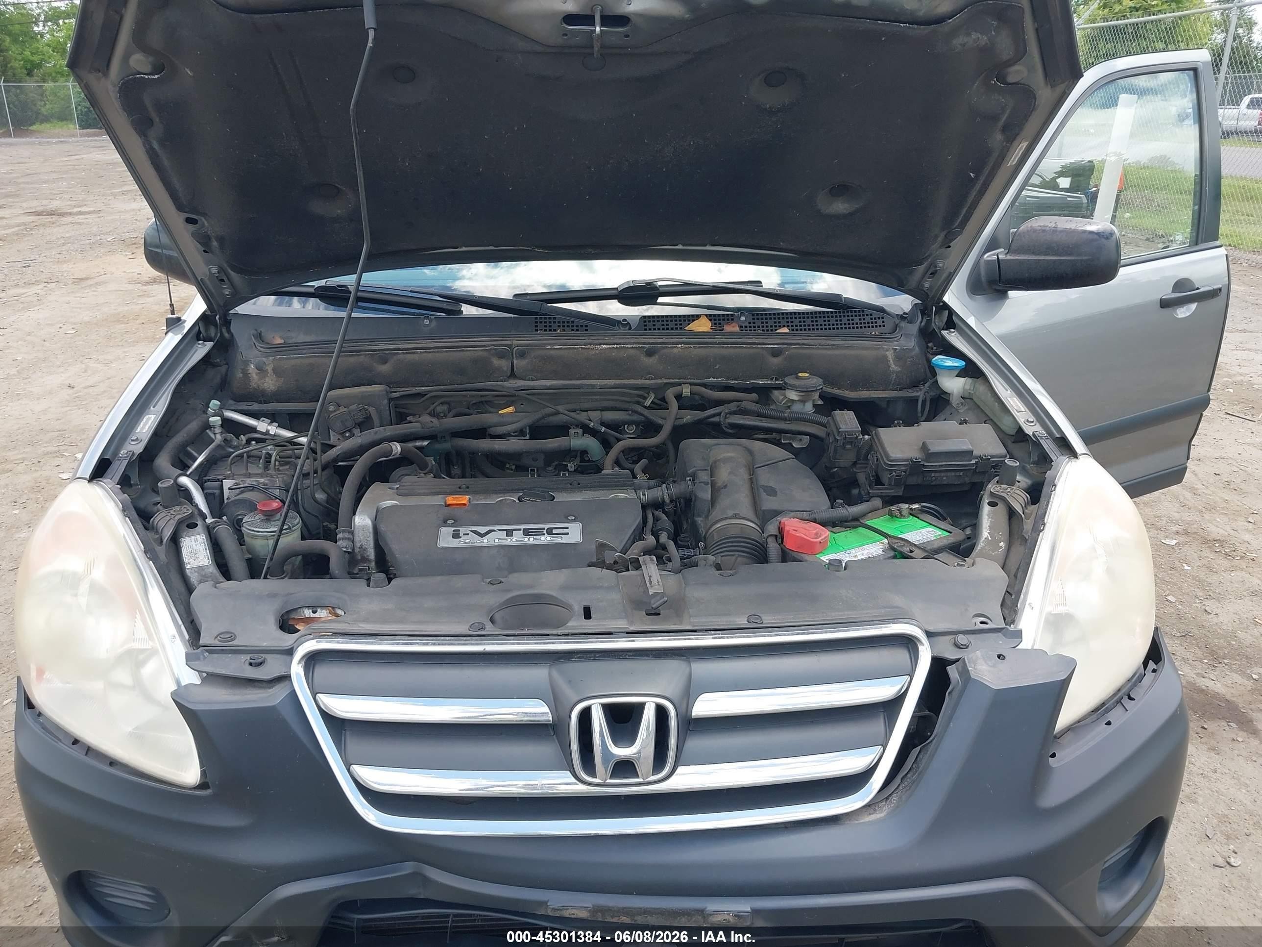 2006 Honda Cr-v Lx Gray vin: JHLRD68596C004394