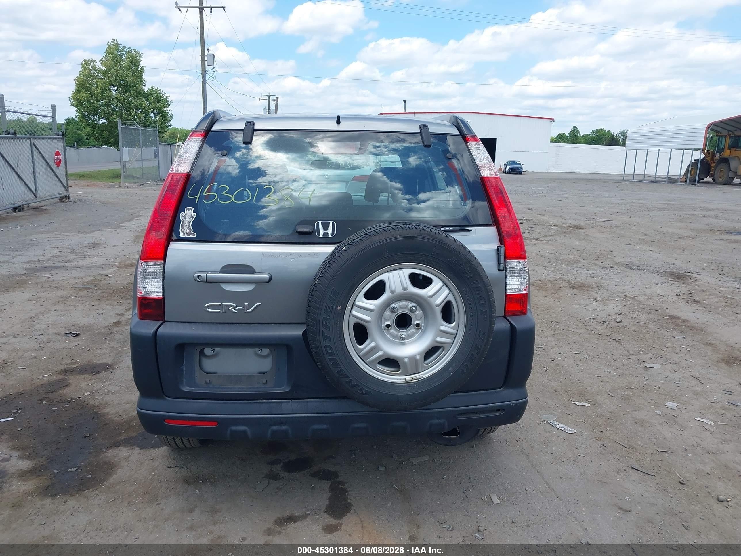 2006 Honda Cr-v Lx Gray vin: JHLRD68596C004394