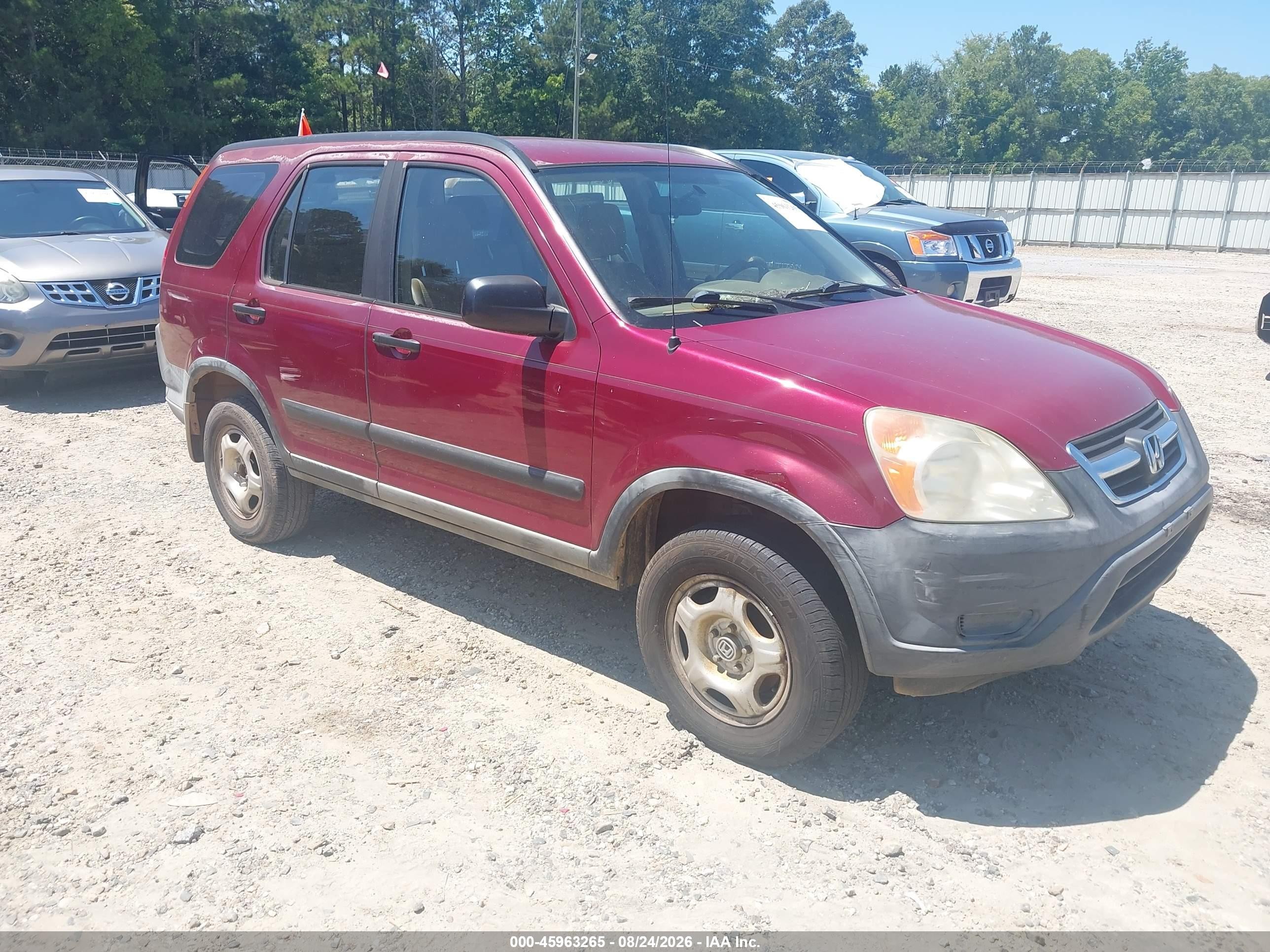 2002 Honda Cr-v Lx Бордовый vin: JHLRD685X2C003975