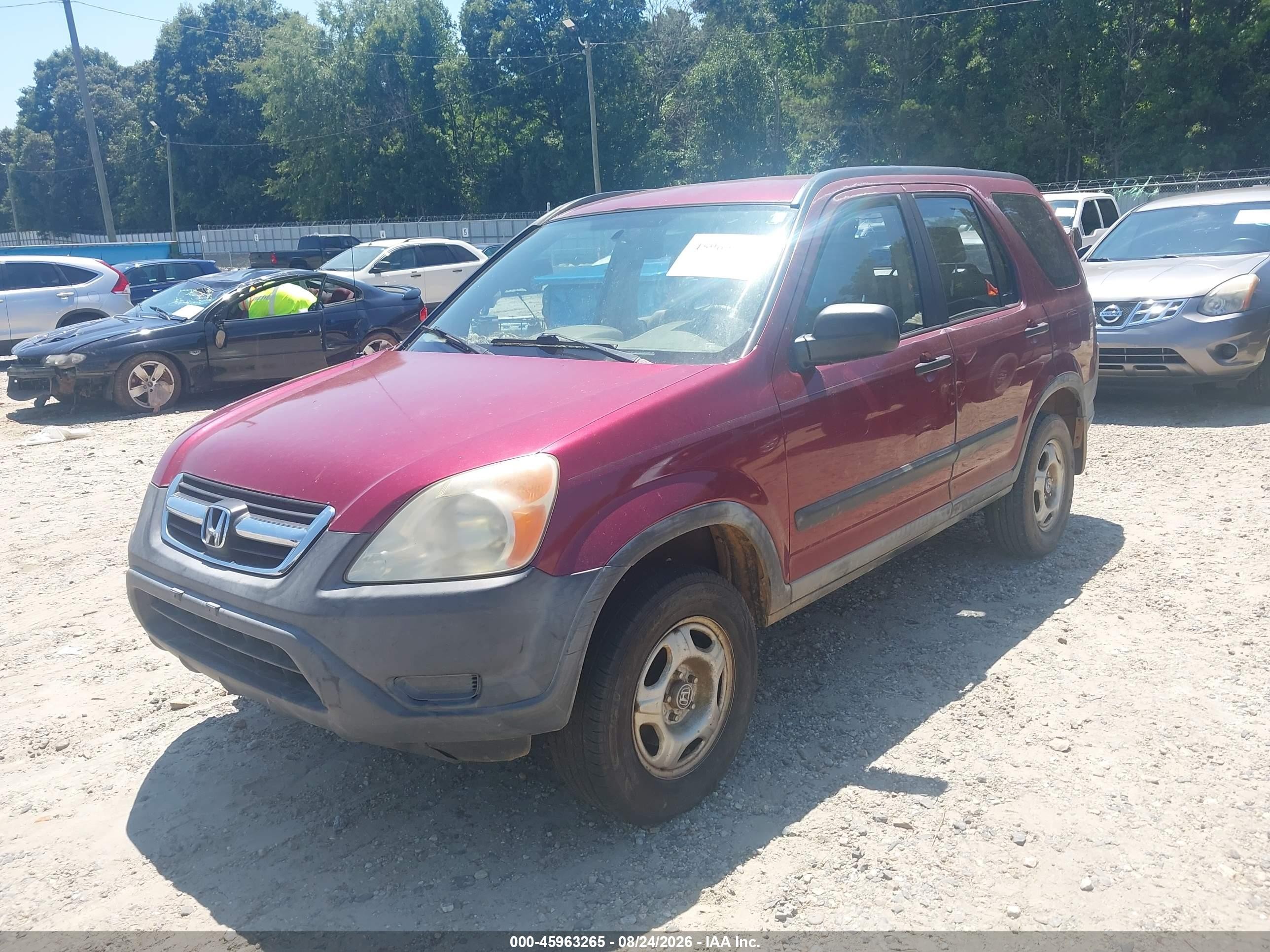 2002 Honda Cr-v Lx Бордовый vin: JHLRD685X2C003975