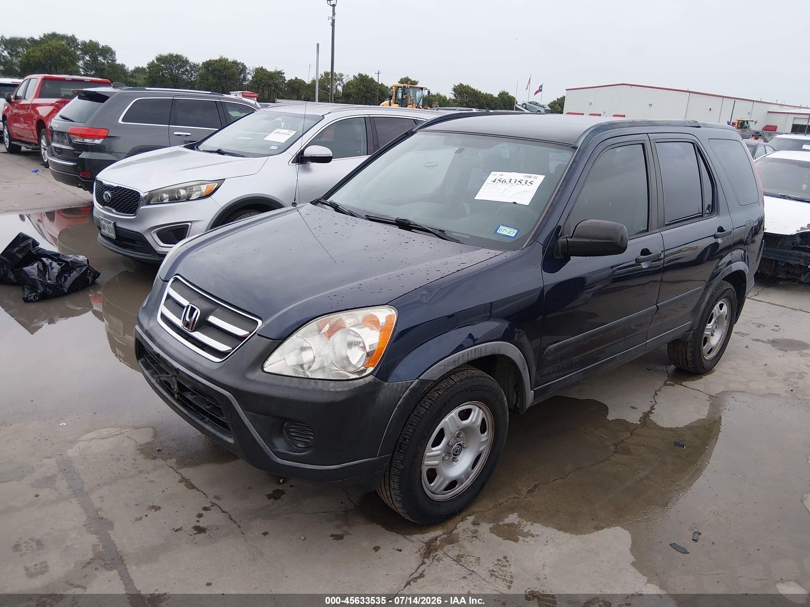 2006 Honda Cr-v Lx Blue vin: JHLRD685X6C011760