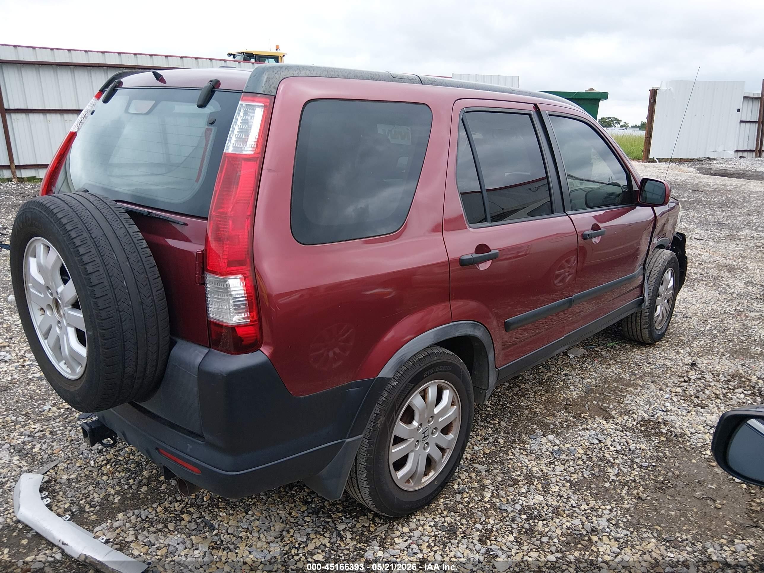2006 Honda Cr-v Ex Maroon vin: JHLRD68856C019792