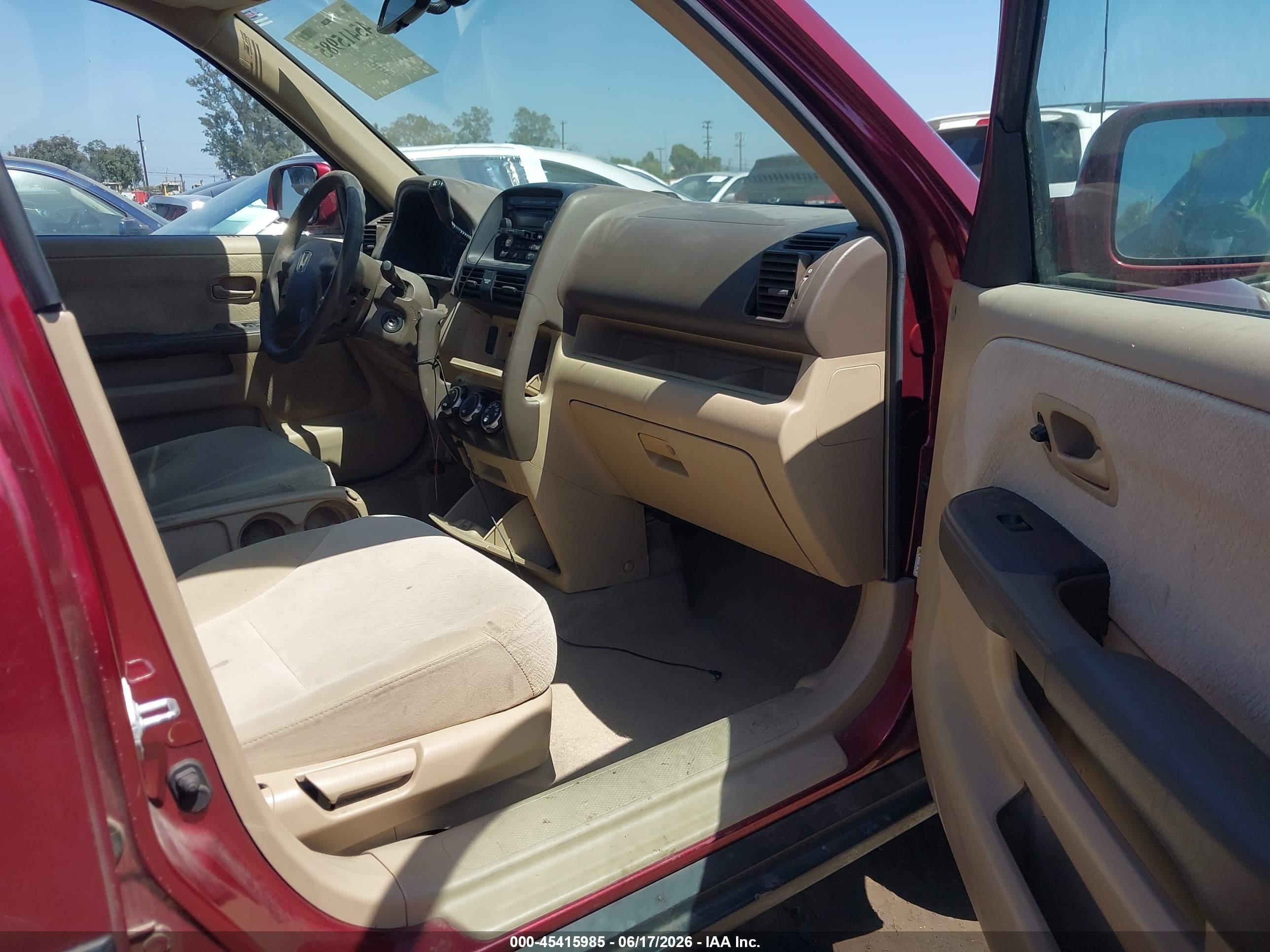 2006 Honda Cr-v Ex Burgundy vin: JHLRD68876C027795