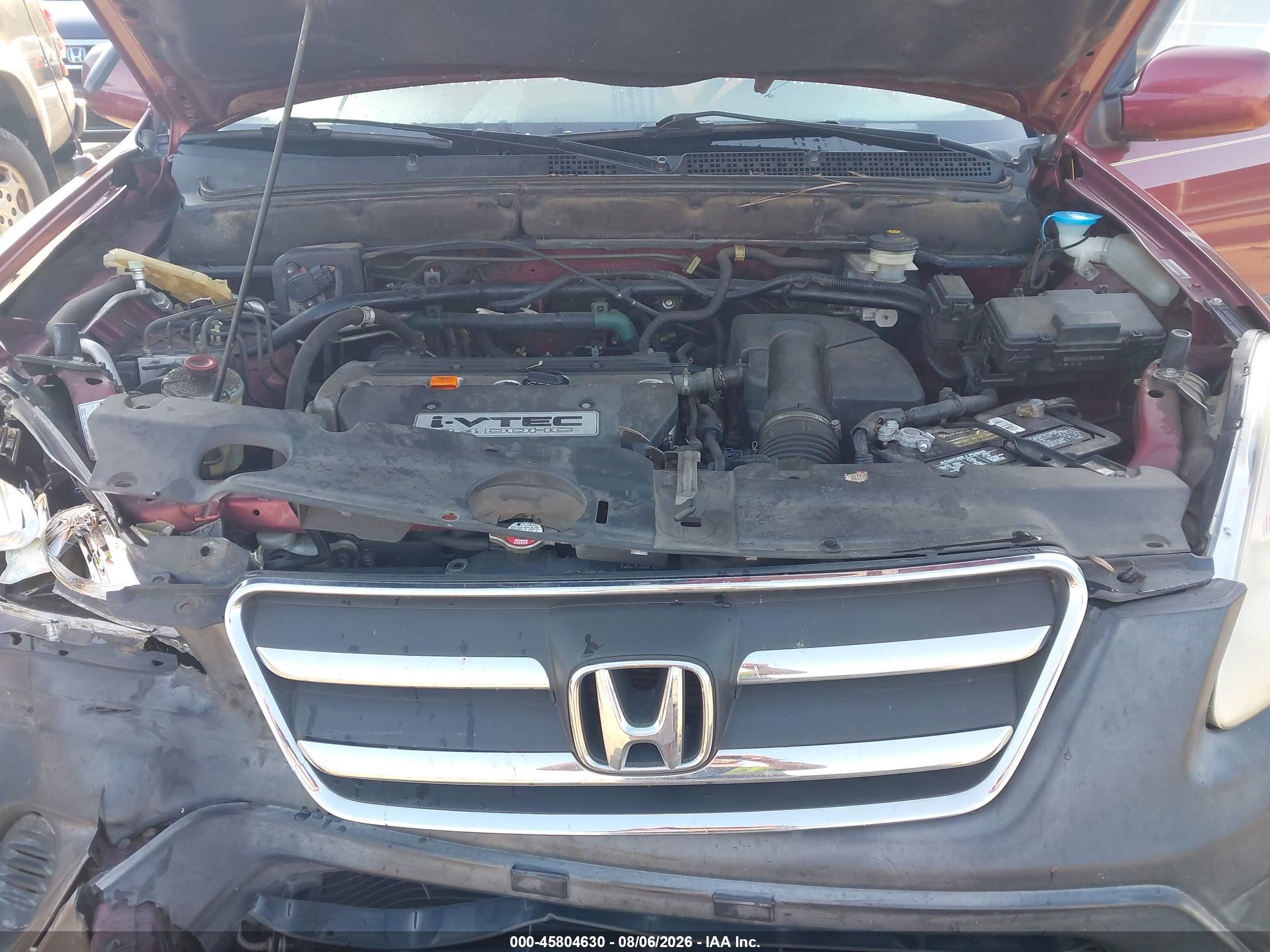 2006 Honda Cr-v Ex Бордовый vin: JHLRD68896C017303