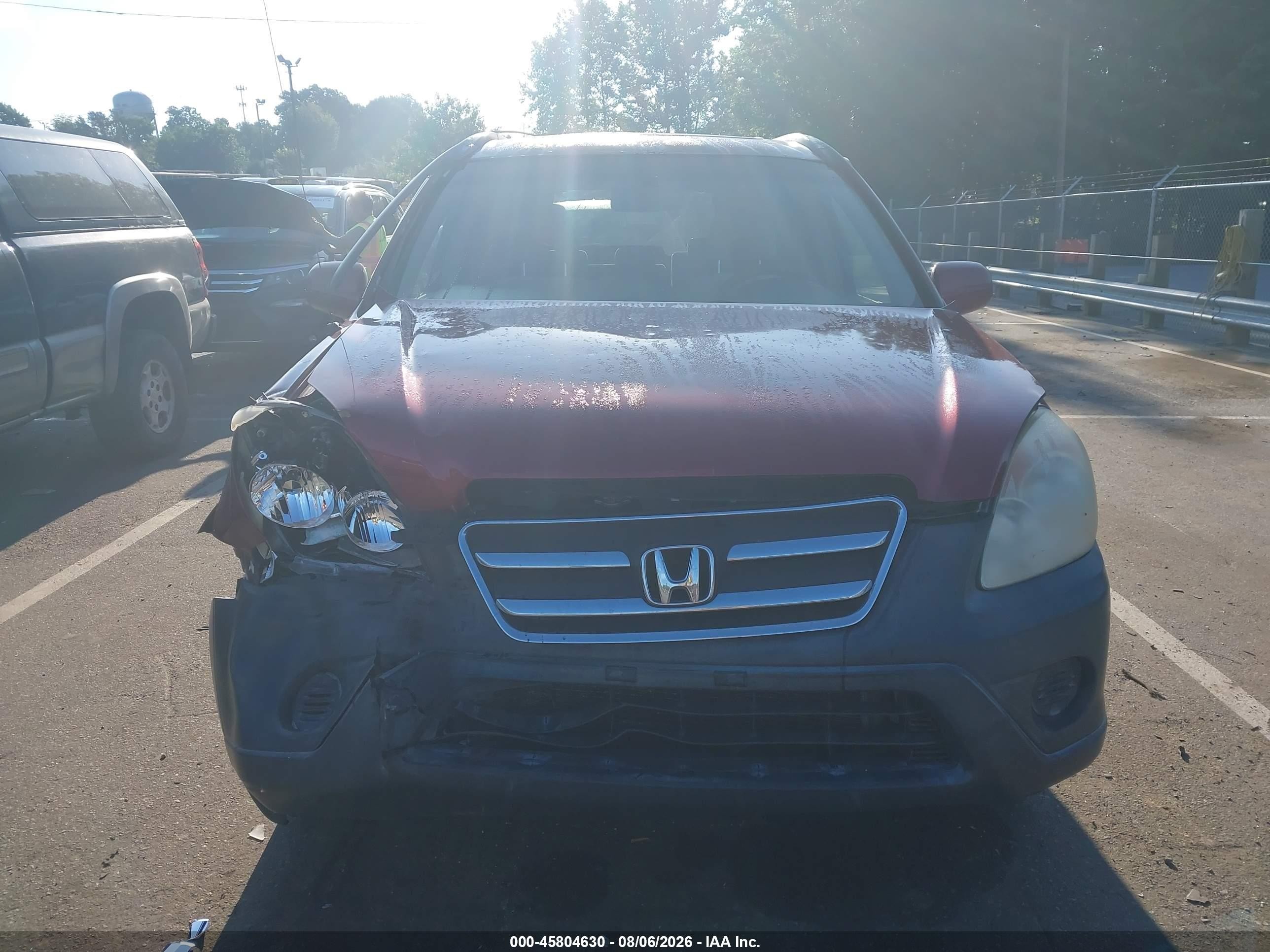 2006 Honda Cr-v Ex Бордовый vin: JHLRD68896C017303