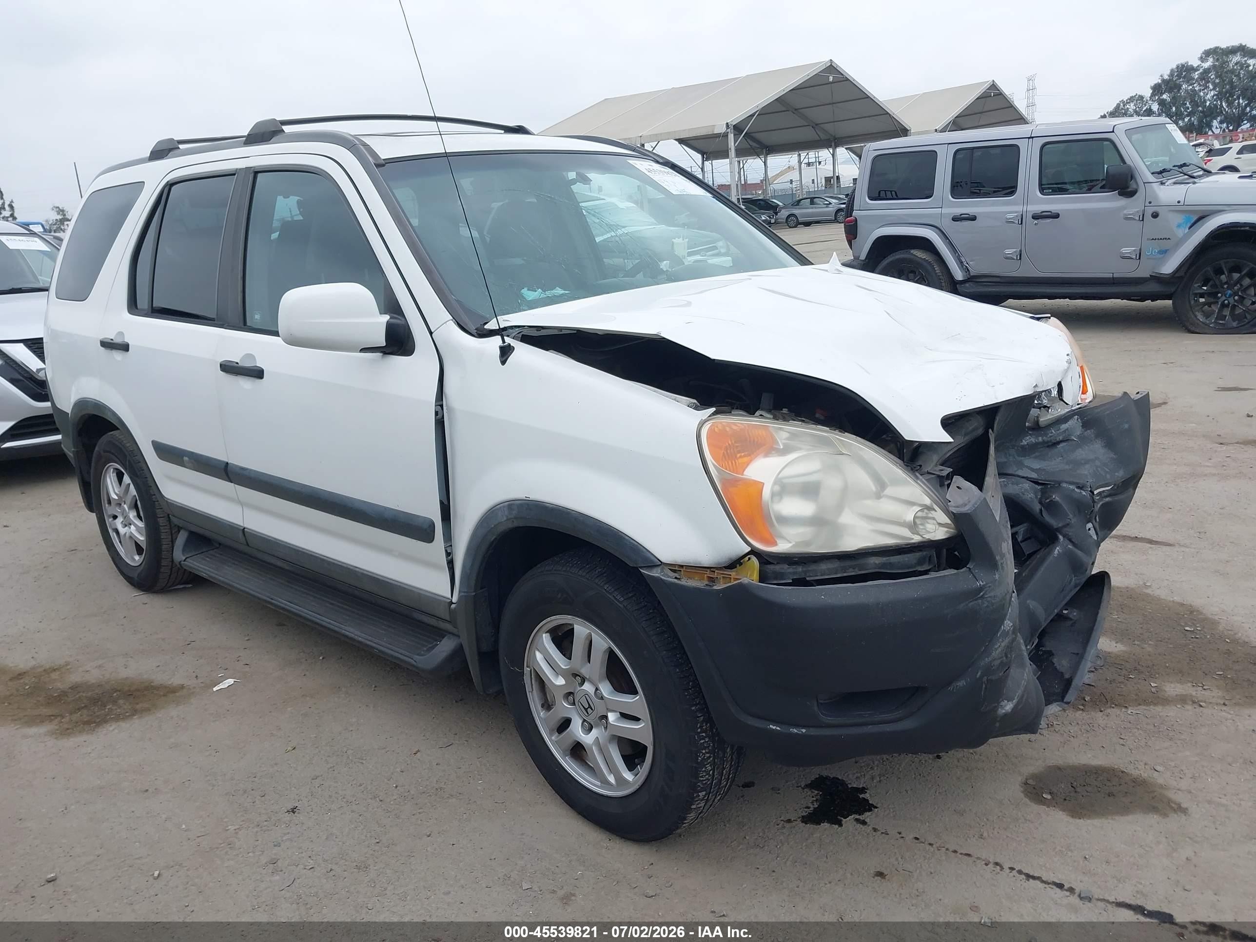 2003 Honda Cr-v Ex White vin: JHLRD77803C010968