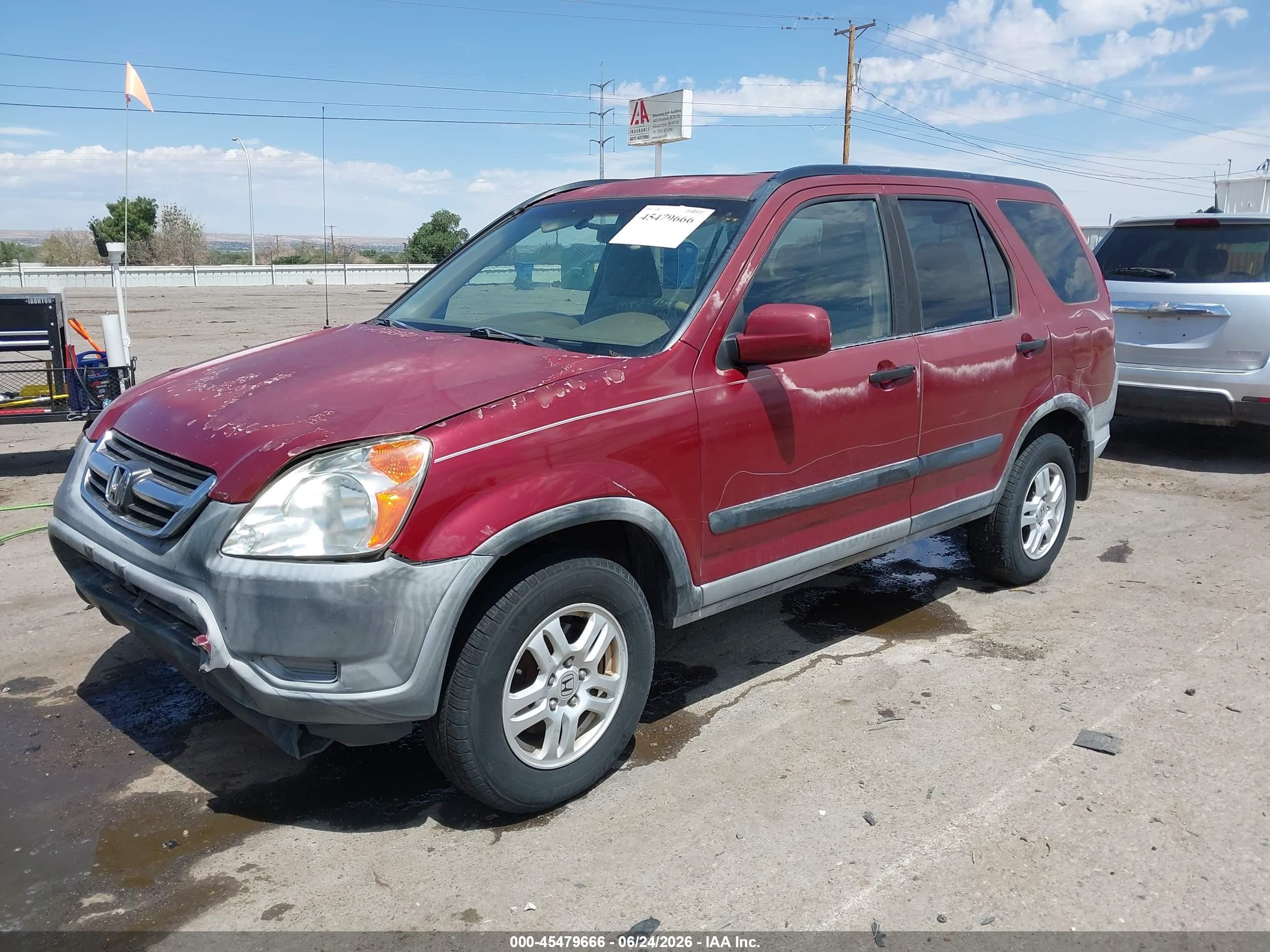 2002 Honda Cr-v Ex Red vin: JHLRD77832C087008