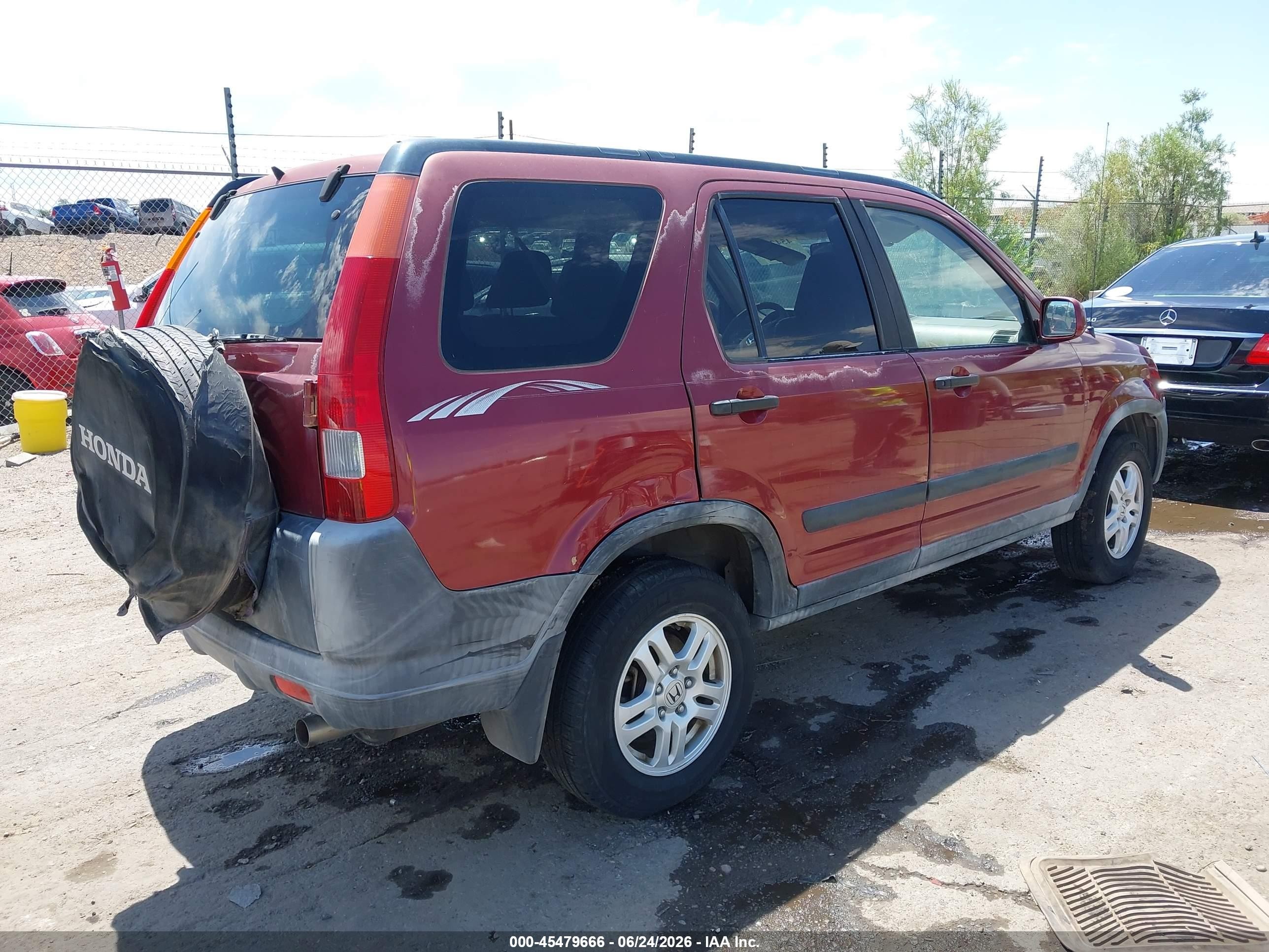 2002 Honda Cr-v Ex Red vin: JHLRD77832C087008