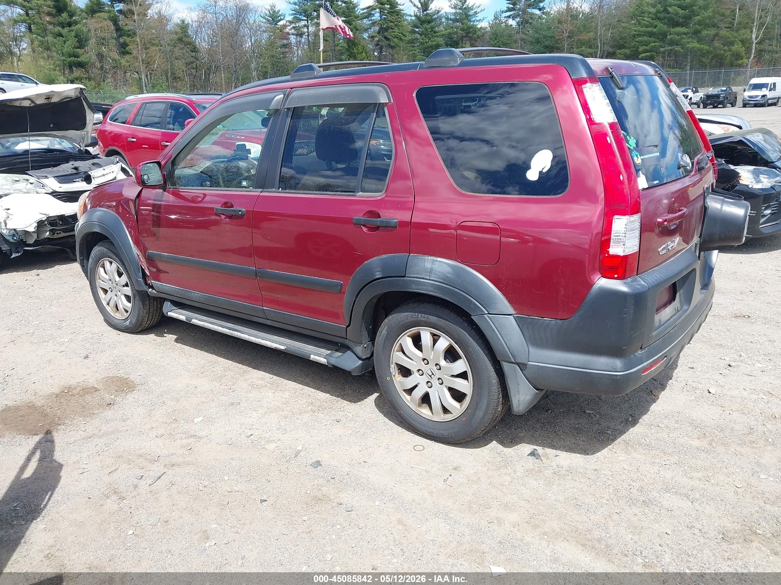 2005 Honda Cr-v Ex Темно-бордовый vin: JHLRD77835C031882