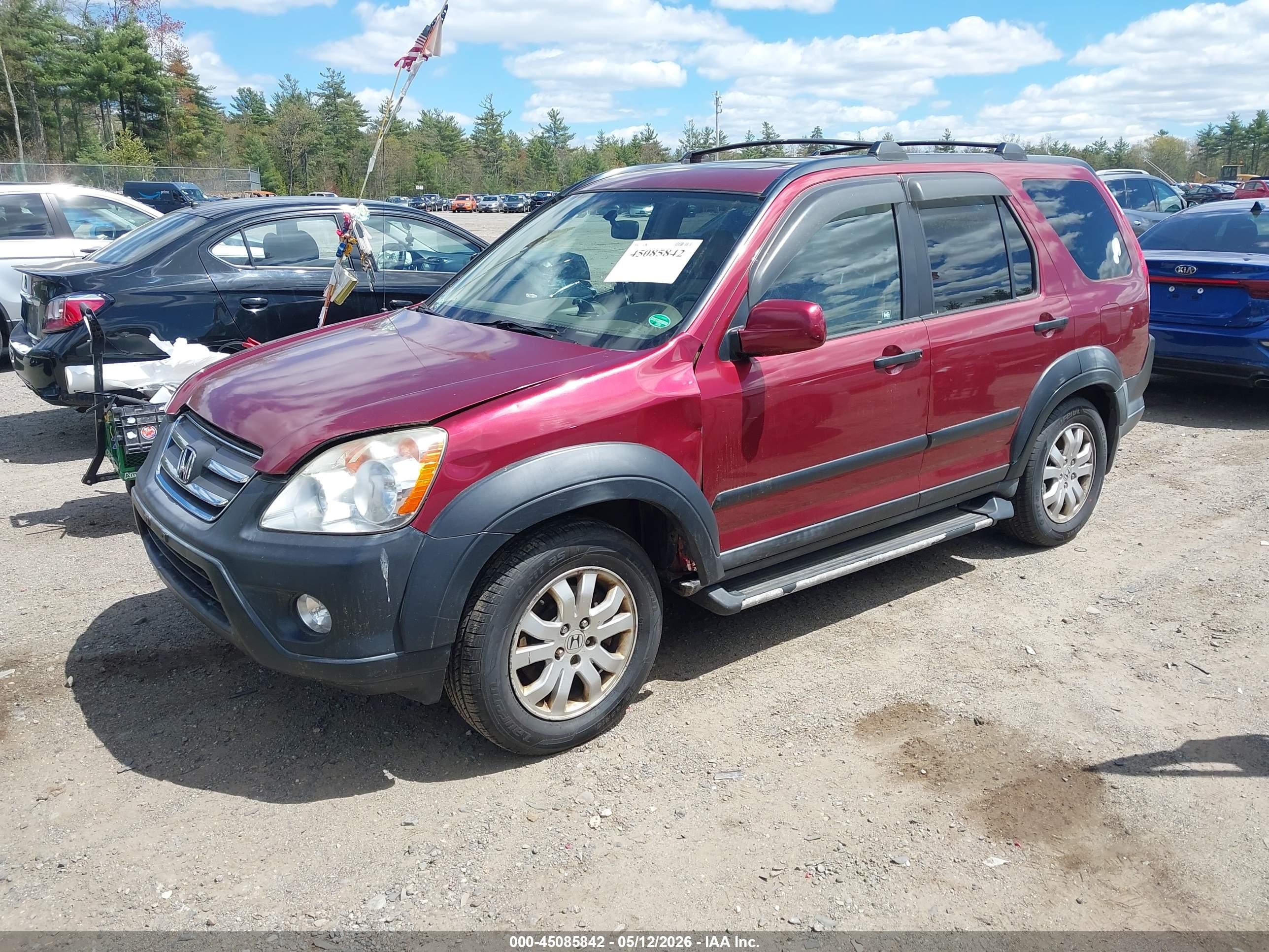 2005 Honda Cr-v Ex Темно-бордовый vin: JHLRD77835C031882