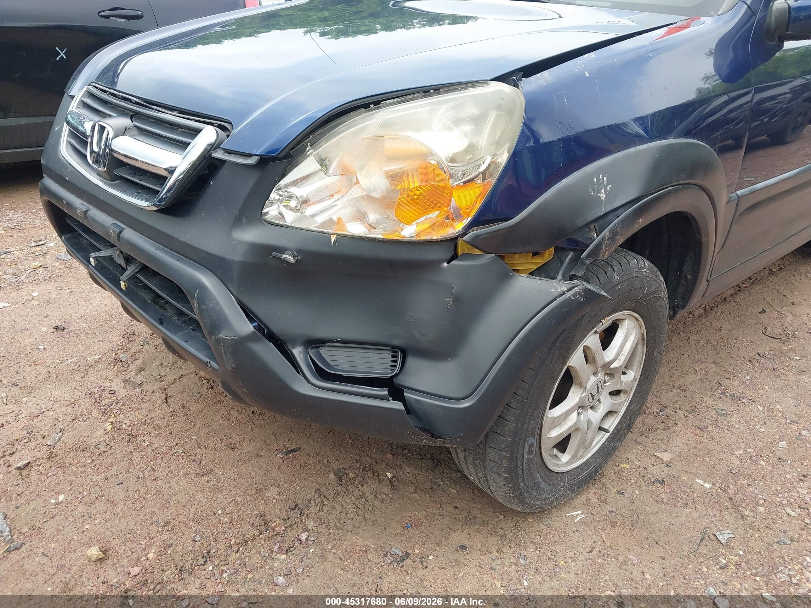 2003 Honda Cr-v Ex Blue vin: JHLRD77863C045398