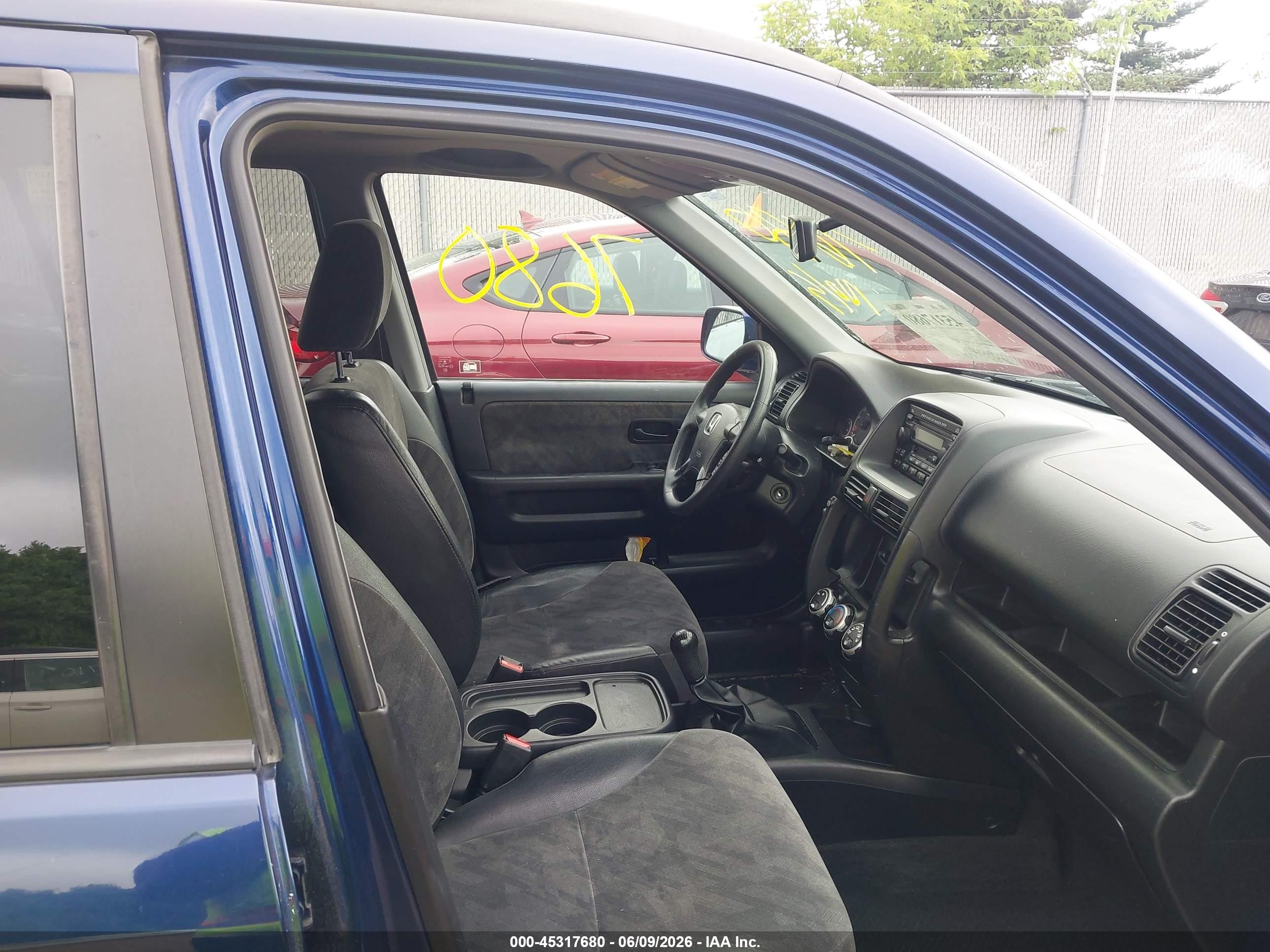 2003 Honda Cr-v Ex Blue vin: JHLRD77863C045398