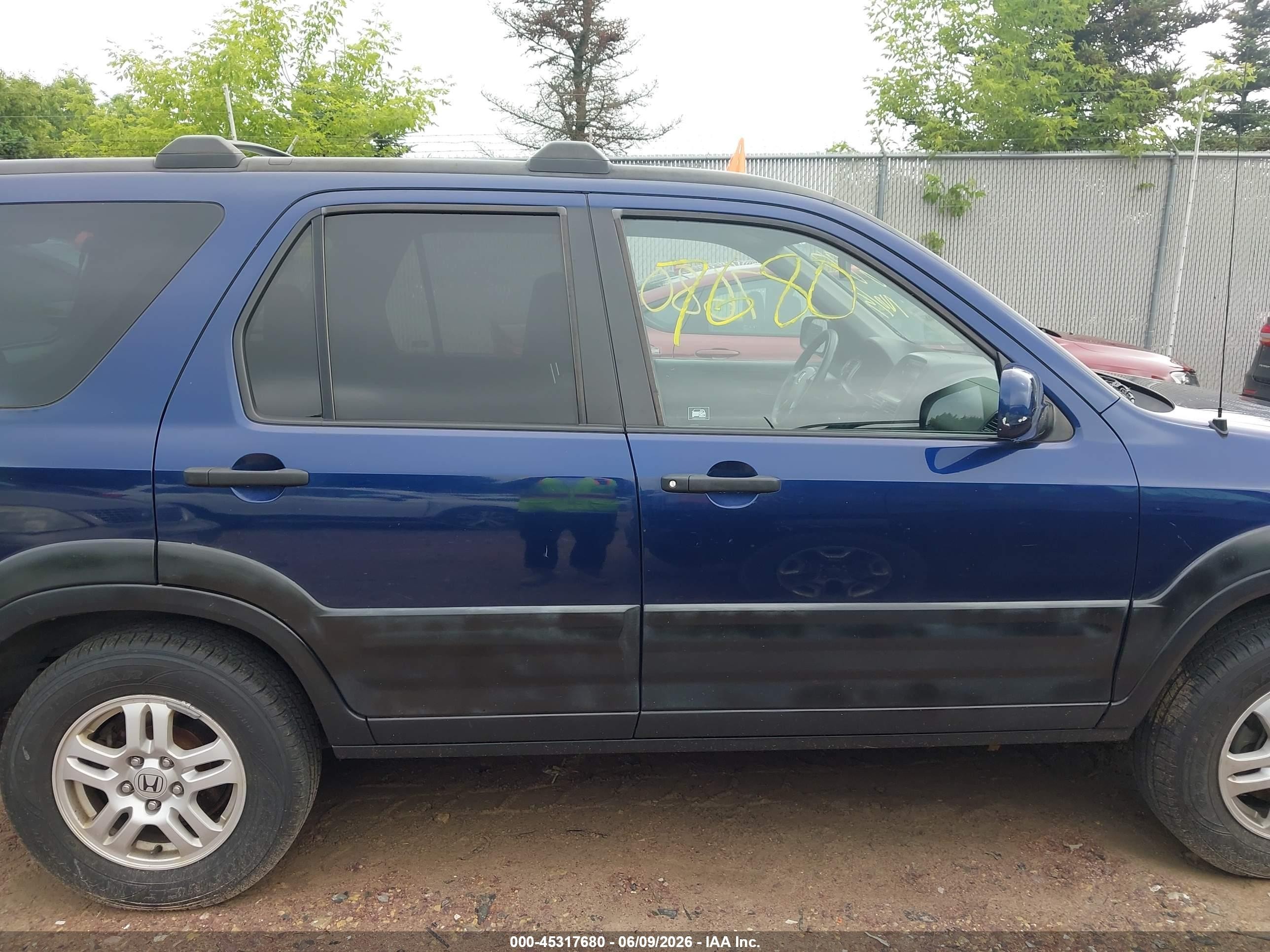2003 Honda Cr-v Ex Blue vin: JHLRD77863C045398