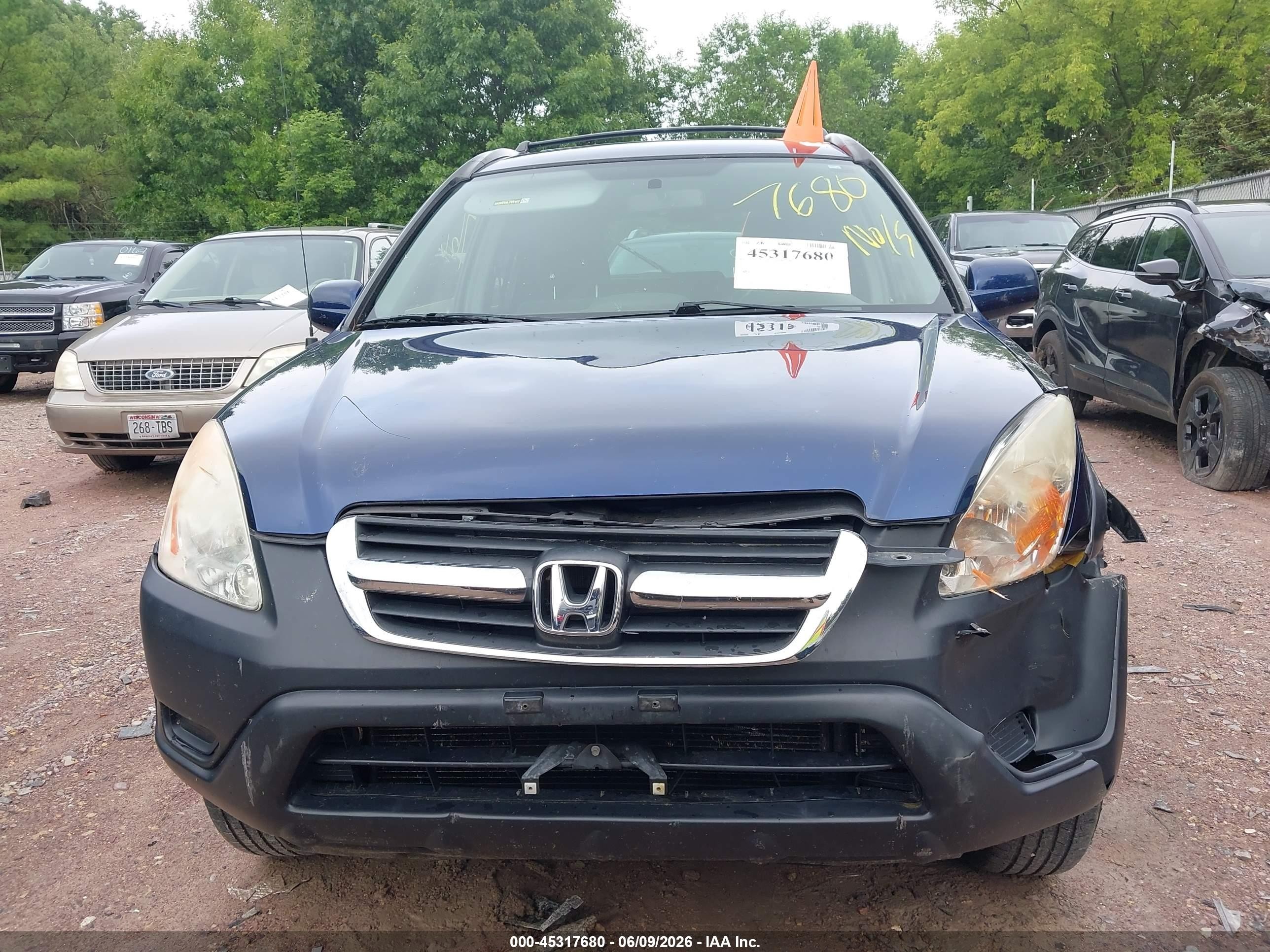 2003 Honda Cr-v Ex Blue vin: JHLRD77863C045398