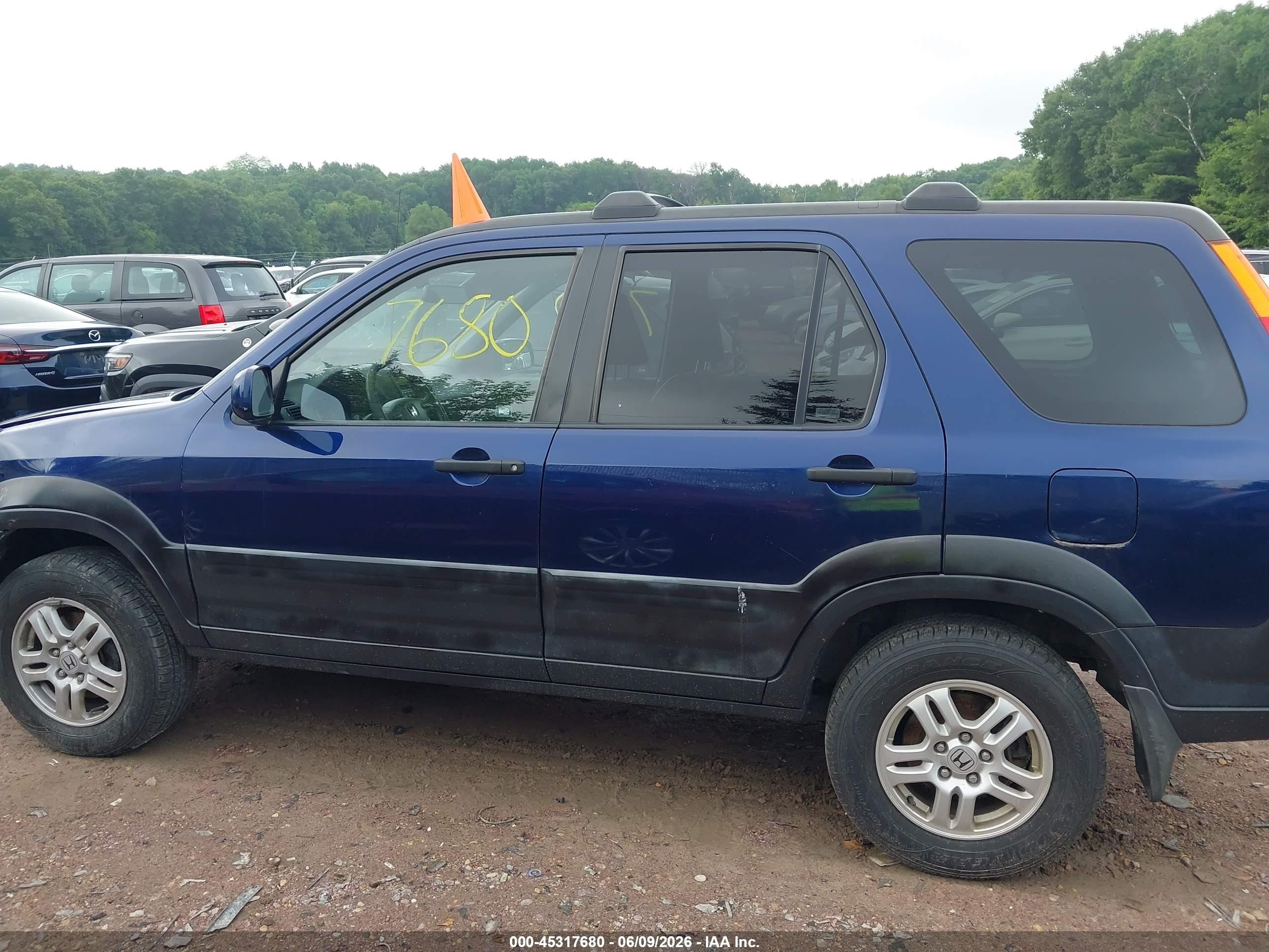 2003 Honda Cr-v Ex Blue vin: JHLRD77863C045398