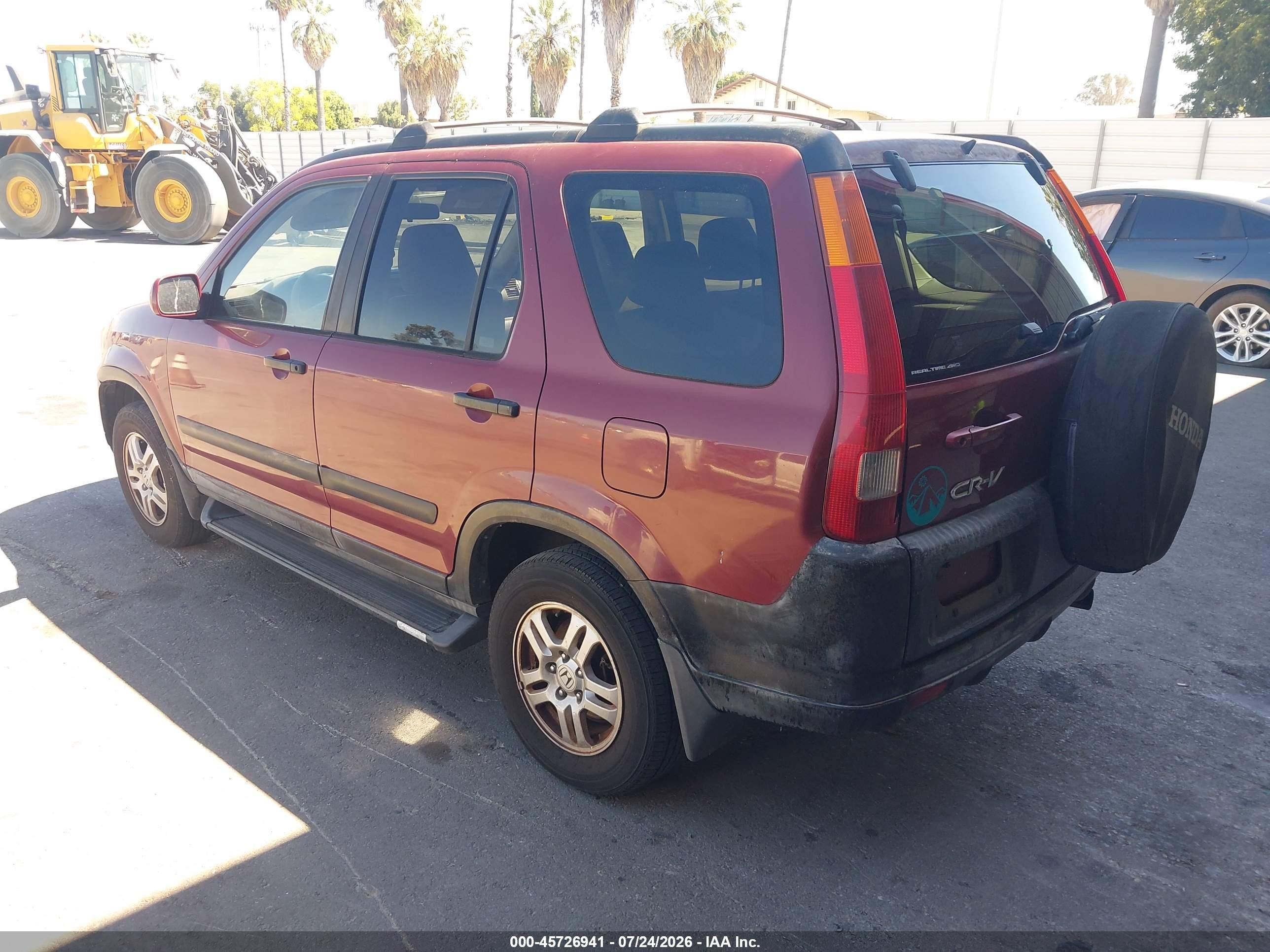 2003 Honda Cr-v Ex Темно-бордовый vin: JHLRD77873C040274