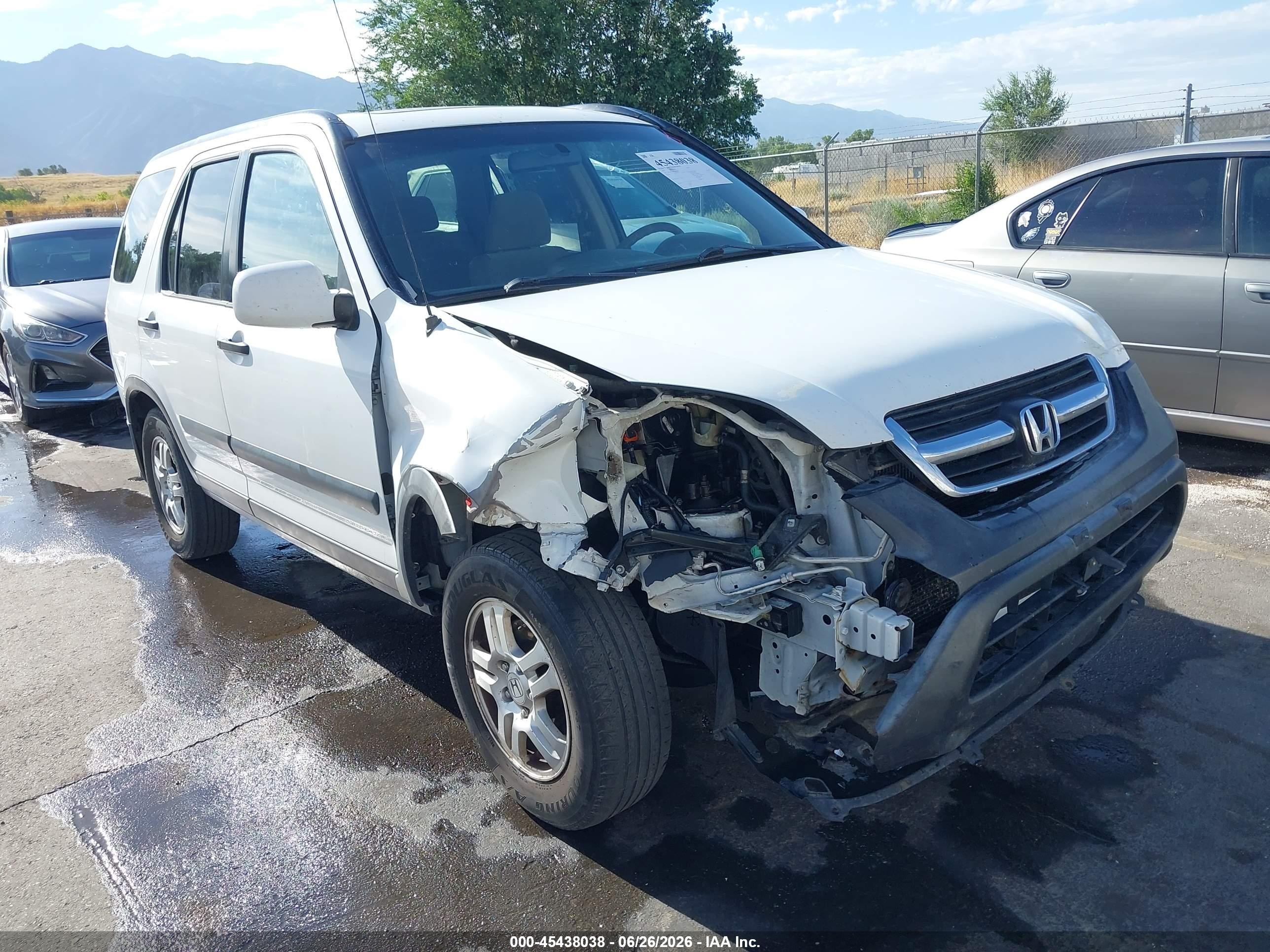 2002 Honda Cr-v Ex White vin: JHLRD77892C082296
