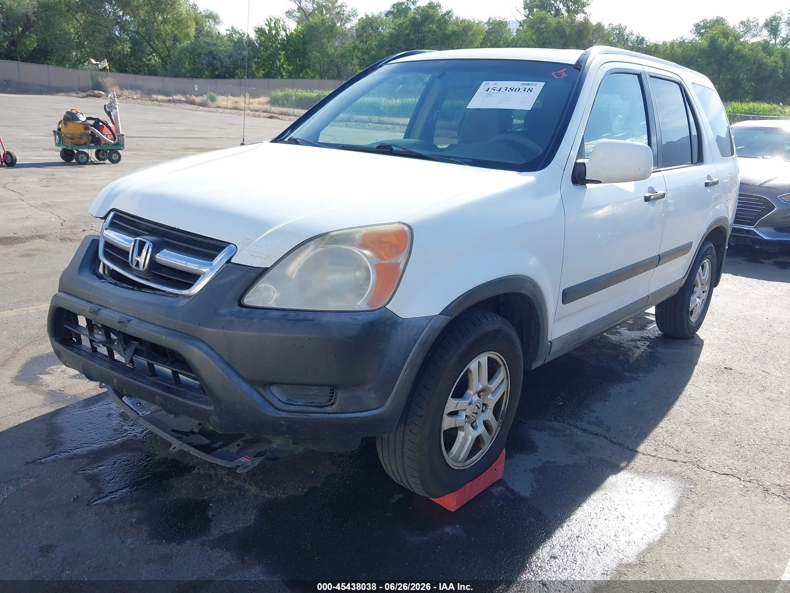2002 Honda Cr-v Ex White vin: JHLRD77892C082296