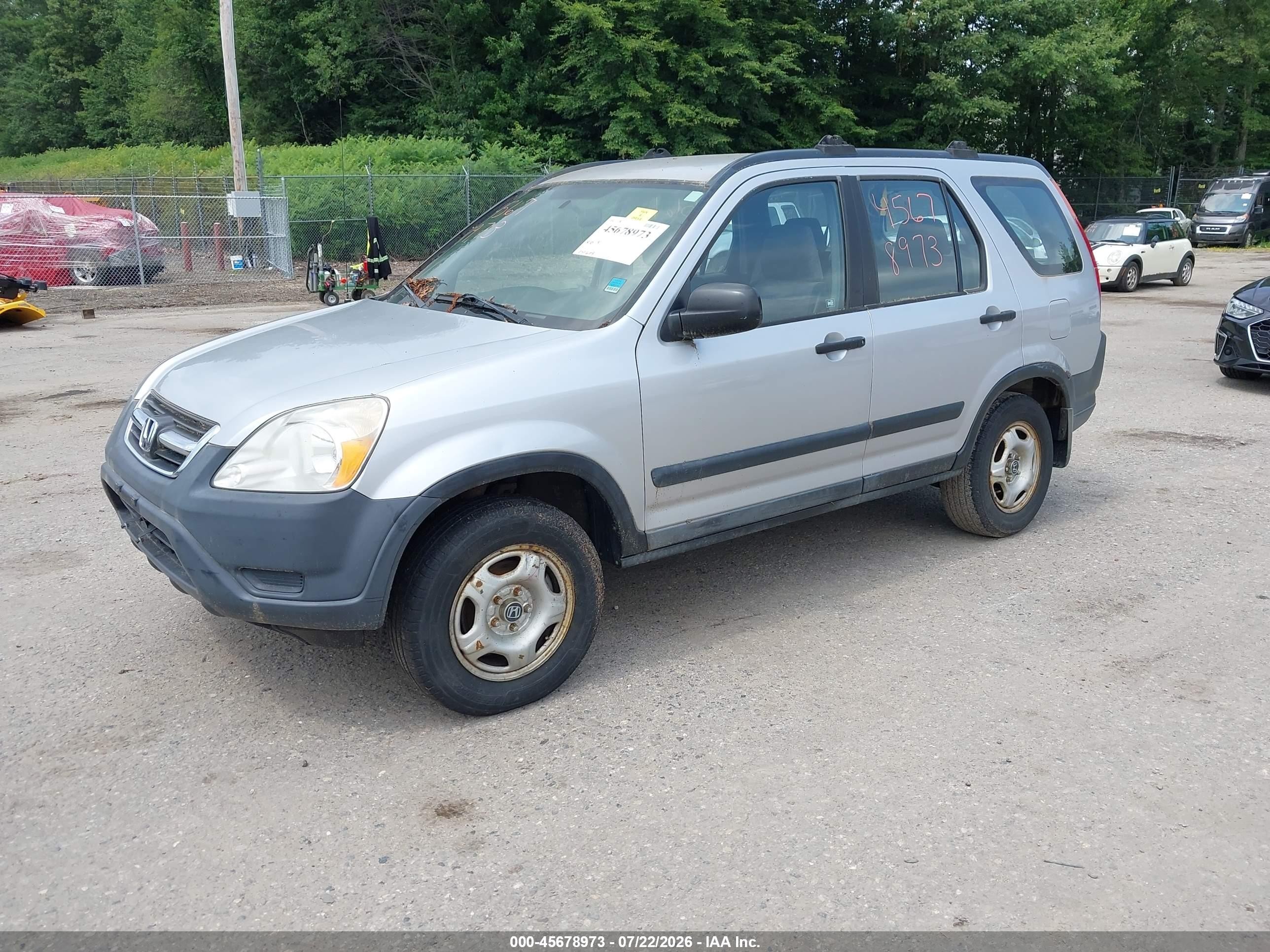 2002 Honda Cr-v Lx Silver vin: JHLRD78402C073501