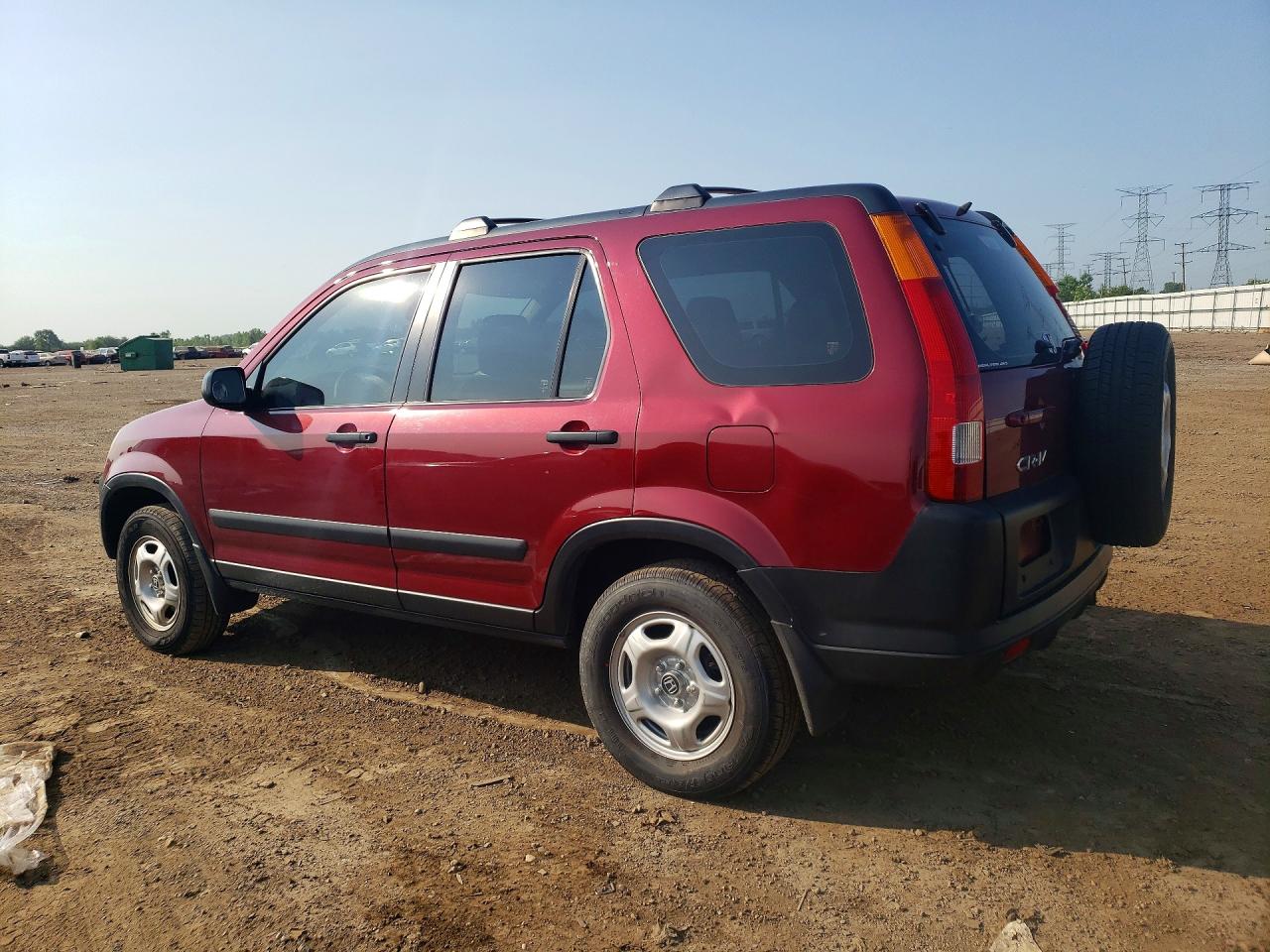 2002 Honda Cr-v Lx Burgundy vin: JHLRD78422C007497