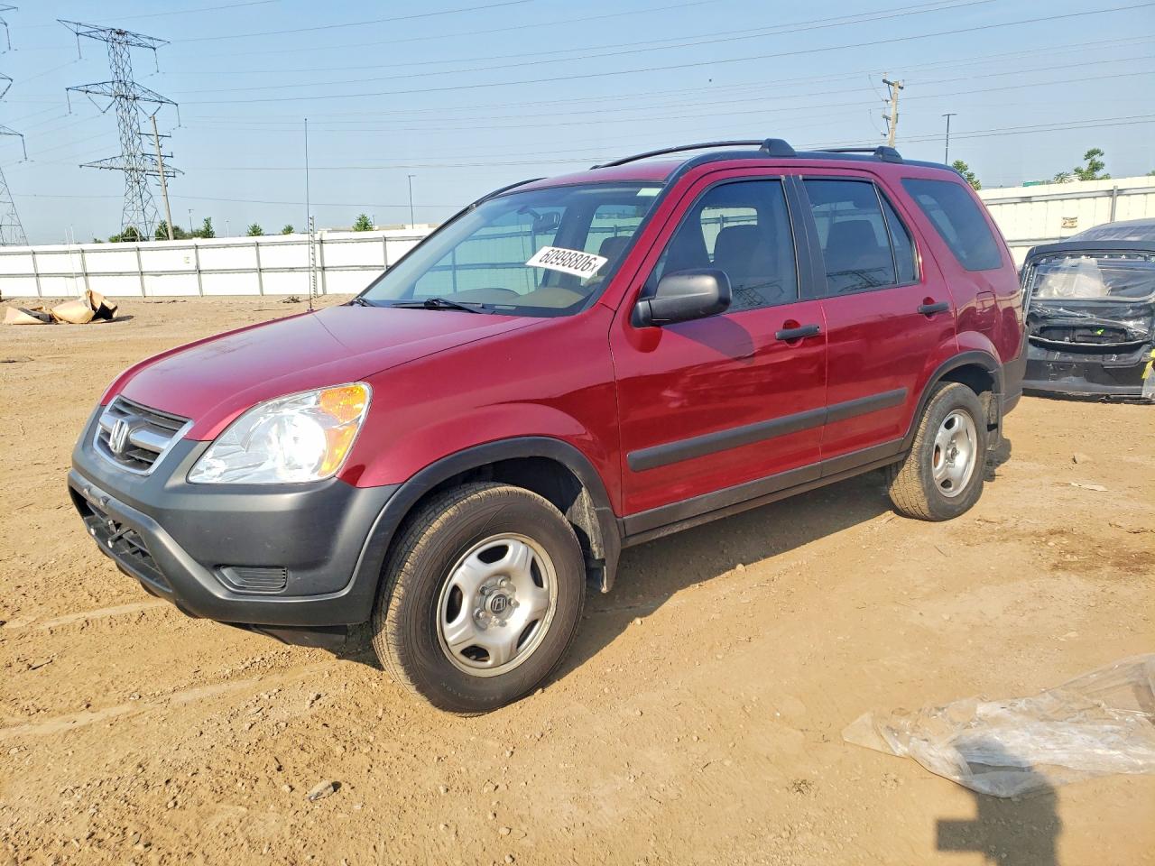 2002 Honda Cr-v Lx Burgundy vin: JHLRD78422C007497