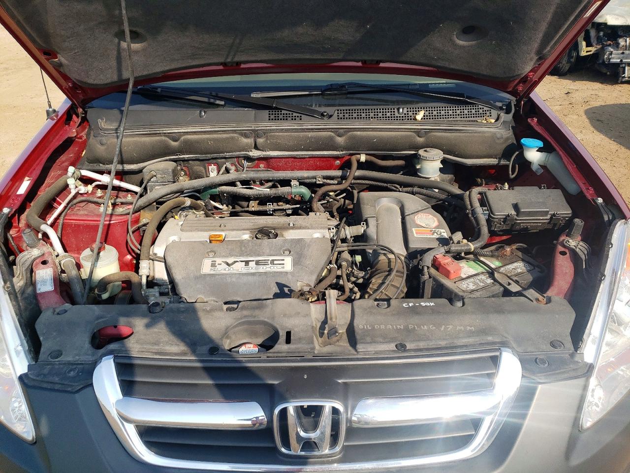 2002 Honda Cr-v Lx Burgundy vin: JHLRD78422C007497
