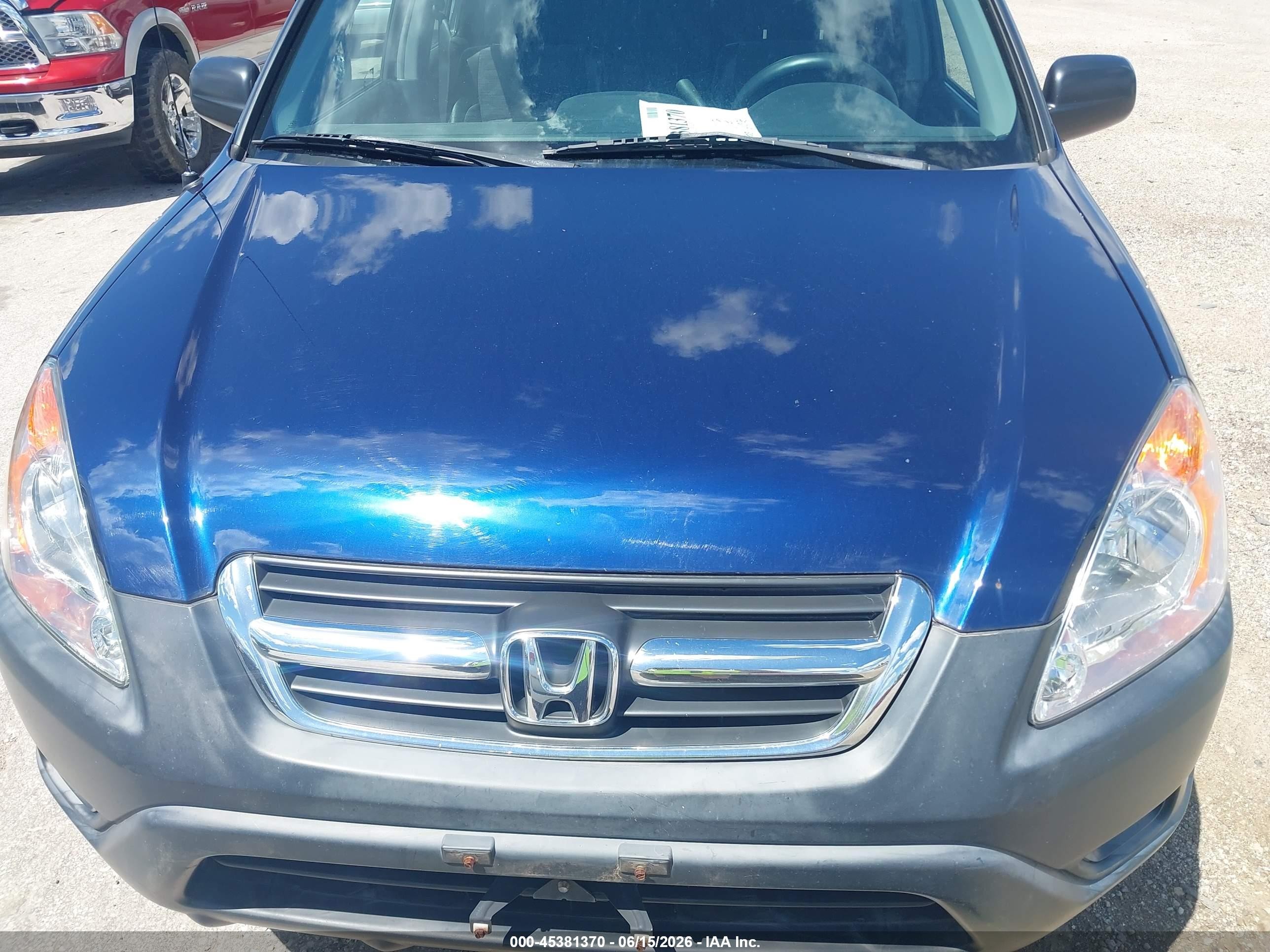 2002 Honda Cr-v Lx Blue vin: JHLRD78442C034152
