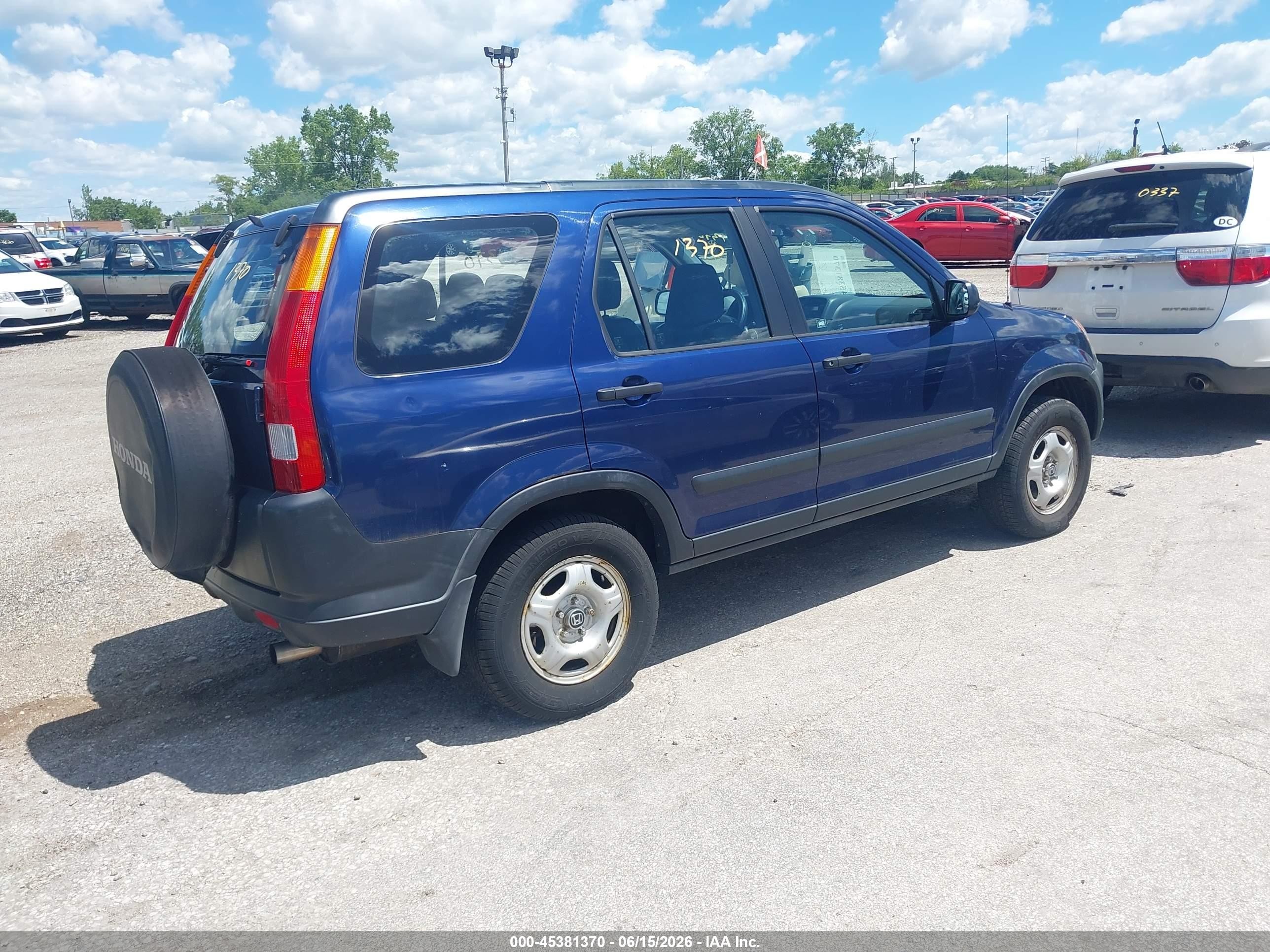 2002 Honda Cr-v Lx Blue vin: JHLRD78442C034152
