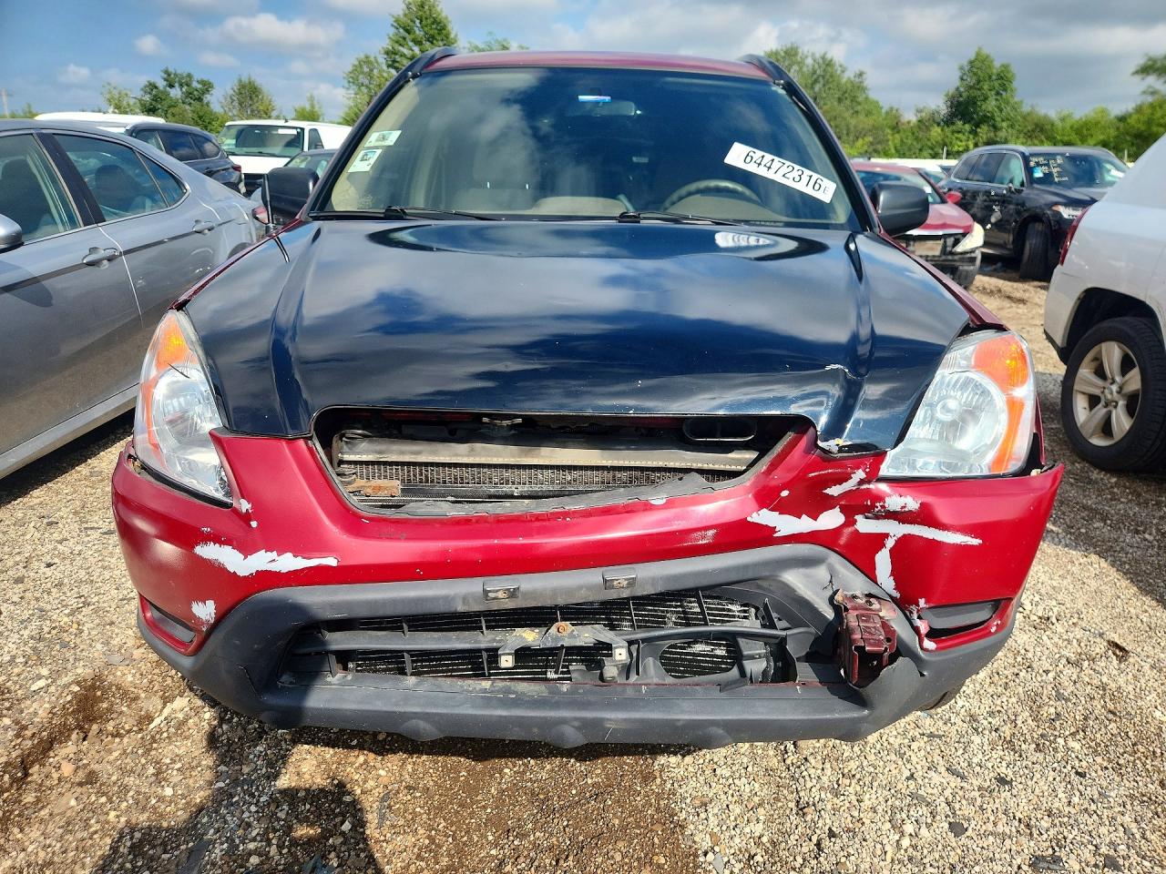 2004 Honda Cr-v Lx Red vin: JHLRD78454C016701