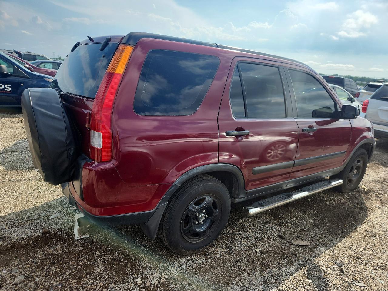 2004 Honda Cr-v Lx Red vin: JHLRD78454C016701