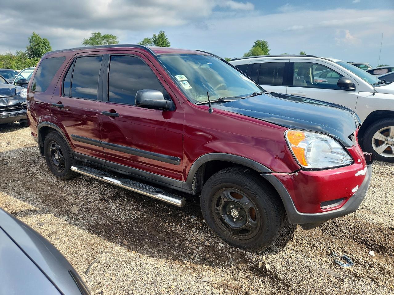 2004 Honda Cr-v Lx Red vin: JHLRD78454C016701
