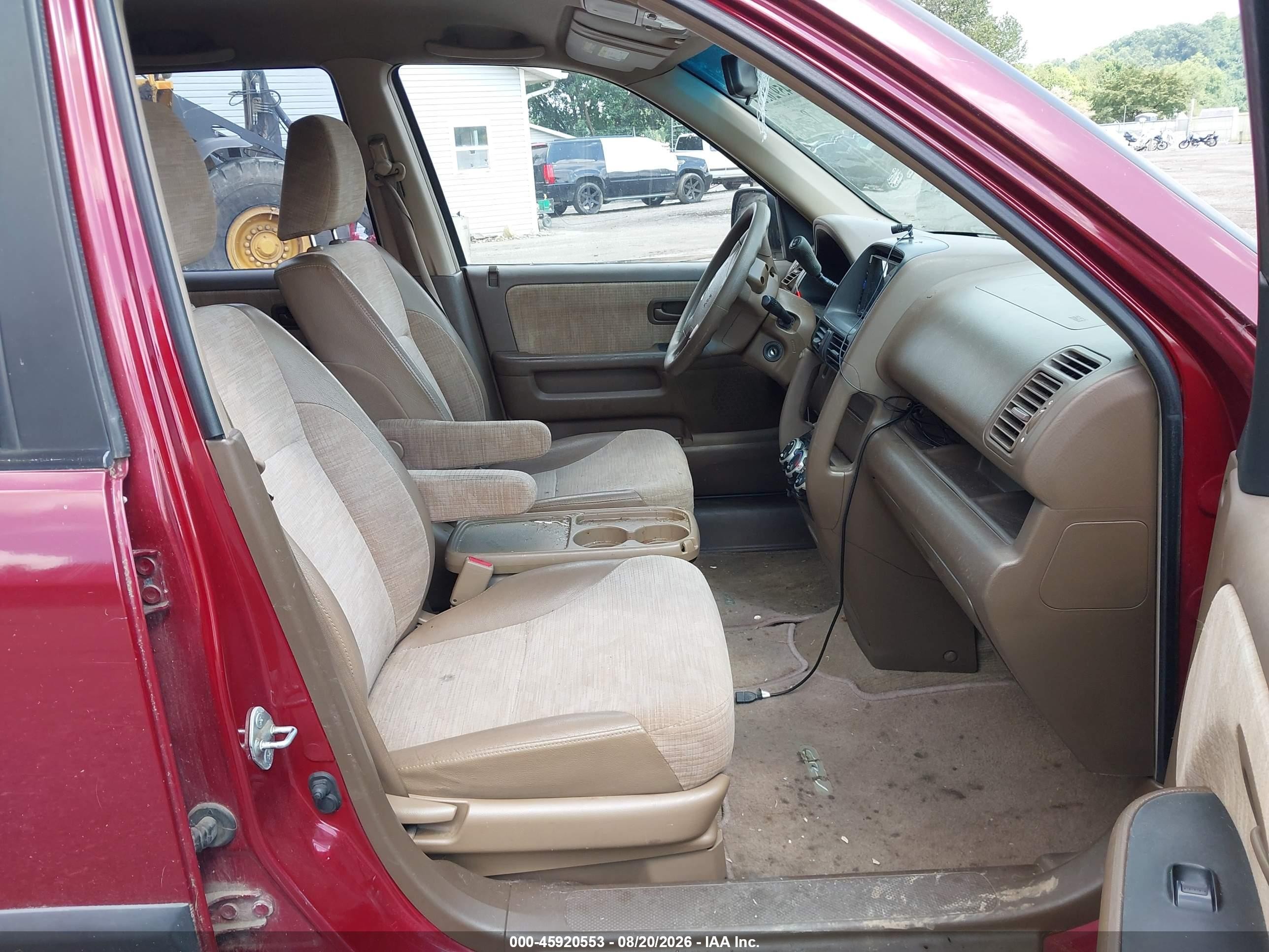 2002 Honda Cr-v Lx Burgundy vin: JHLRD78462C045802