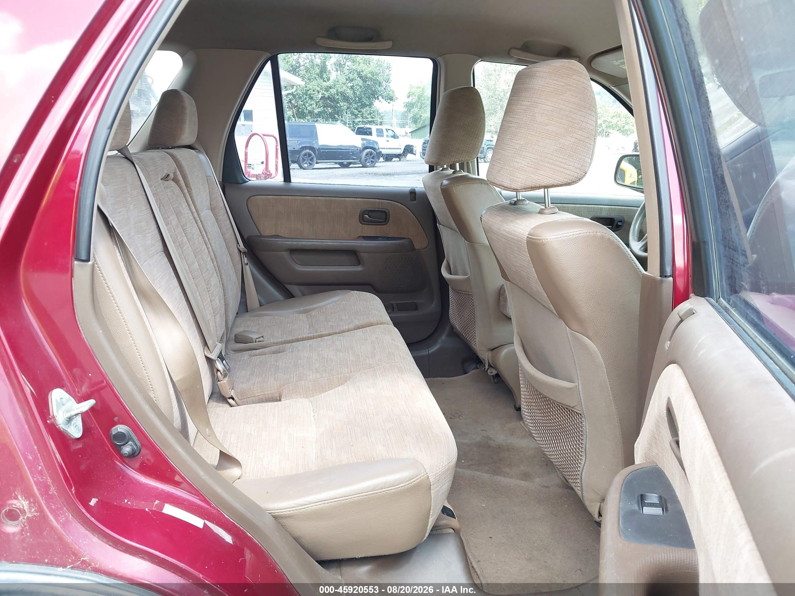 2002 Honda Cr-v Lx Burgundy vin: JHLRD78462C045802