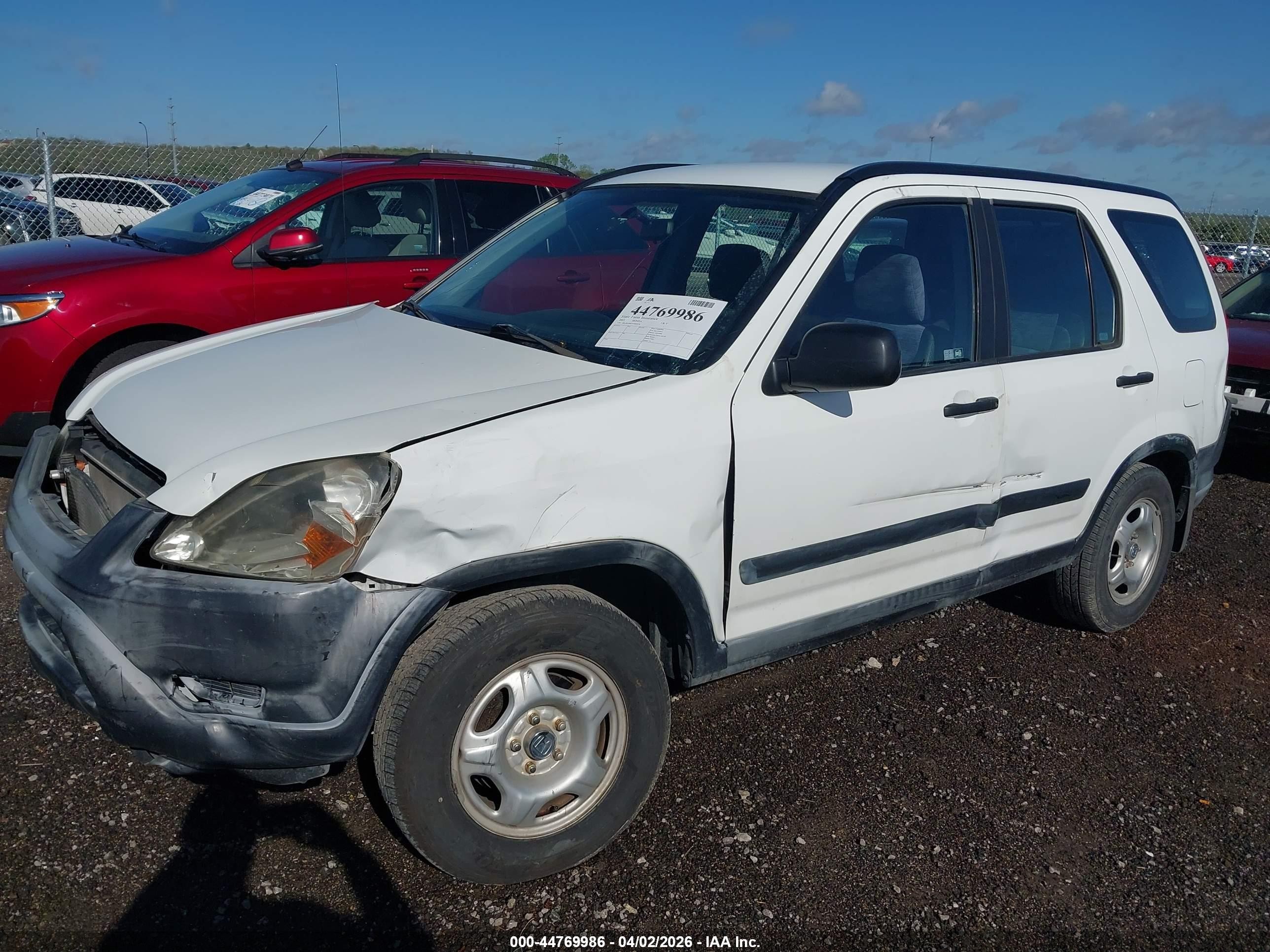 2003 Honda Cr-v Lx White vin: JHLRD78473C005276