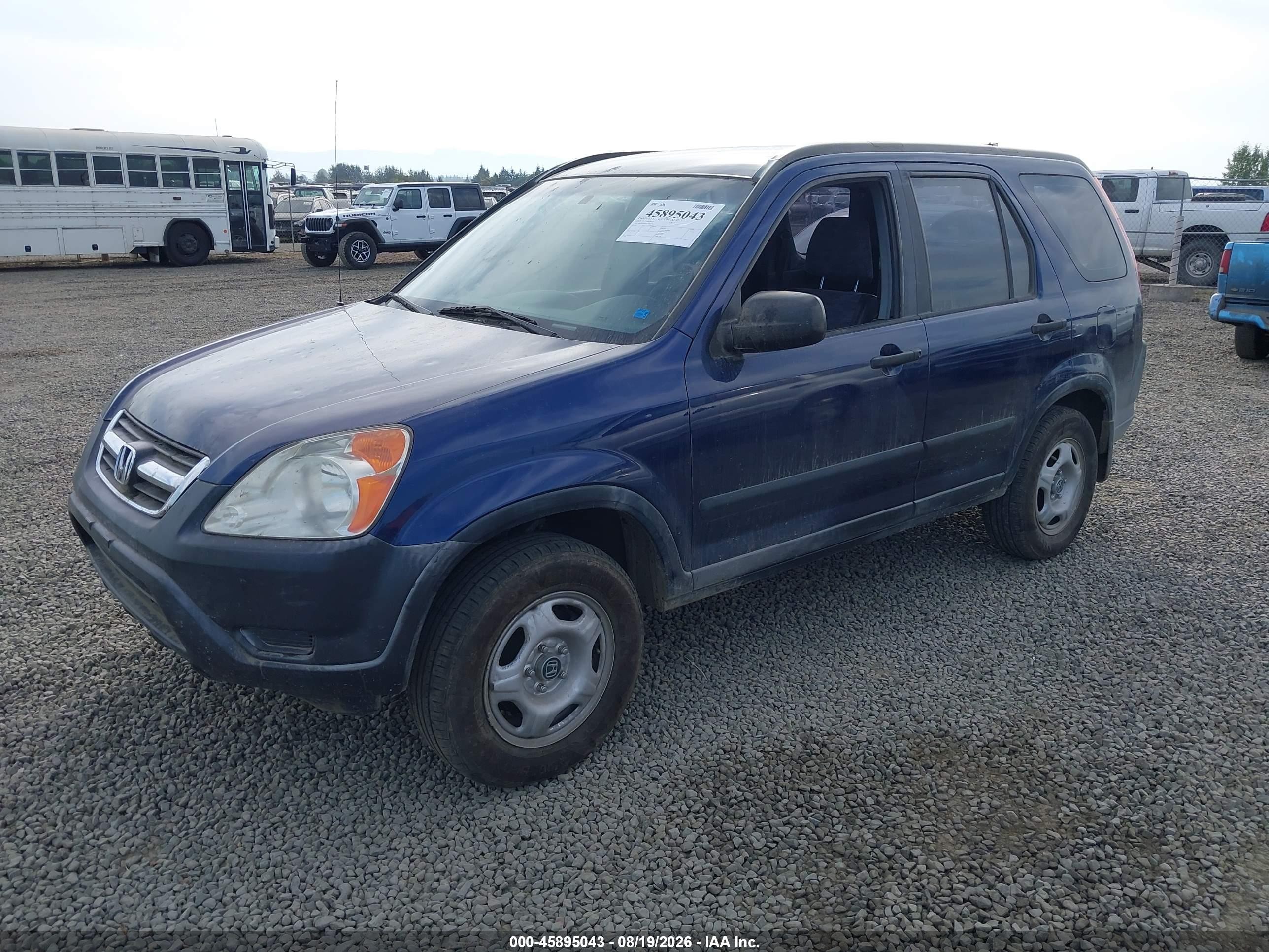 2003 Honda Cr-v Lx Blue vin: JHLRD78473C042375