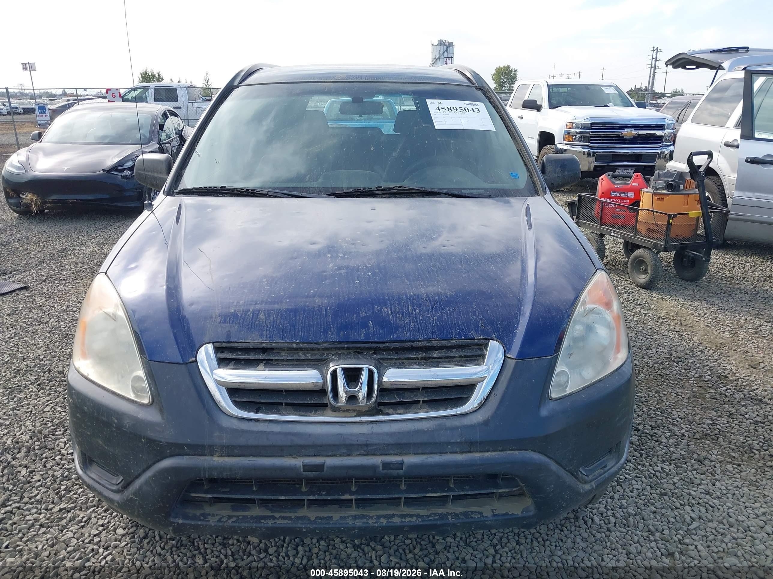 2003 Honda Cr-v Lx Blue vin: JHLRD78473C042375