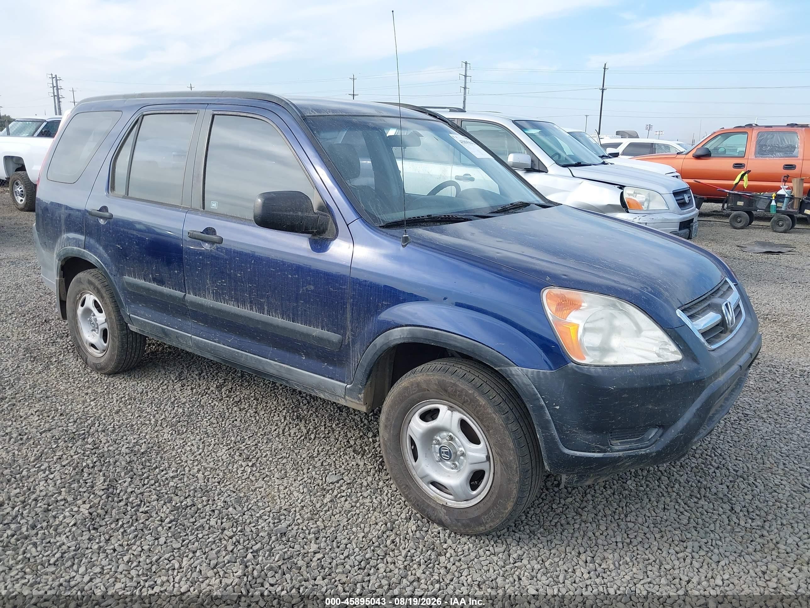 2003 Honda Cr-v Lx Blue vin: JHLRD78473C042375