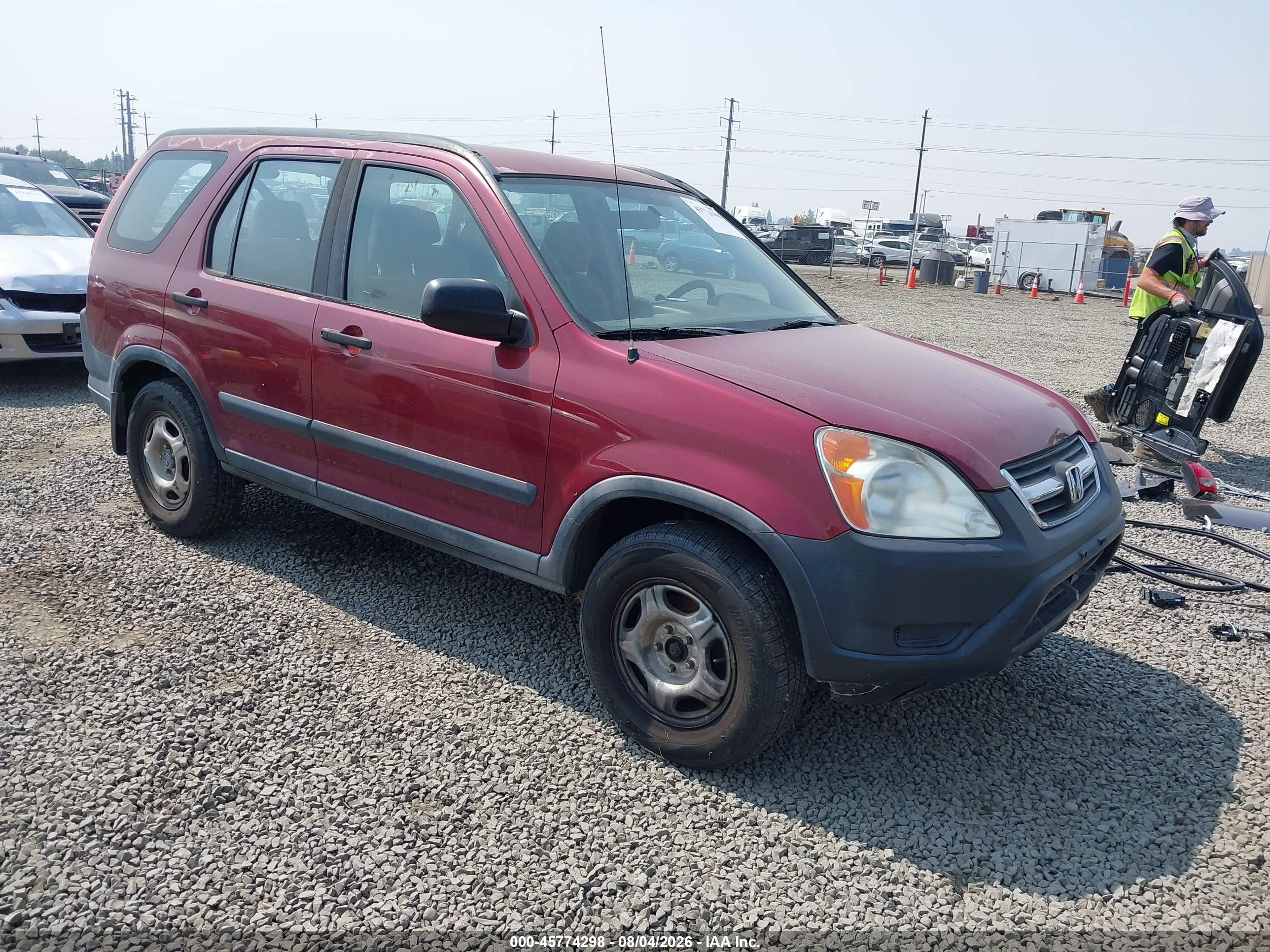2004 Honda Cr-v Lx Red vin: JHLRD78484C005272