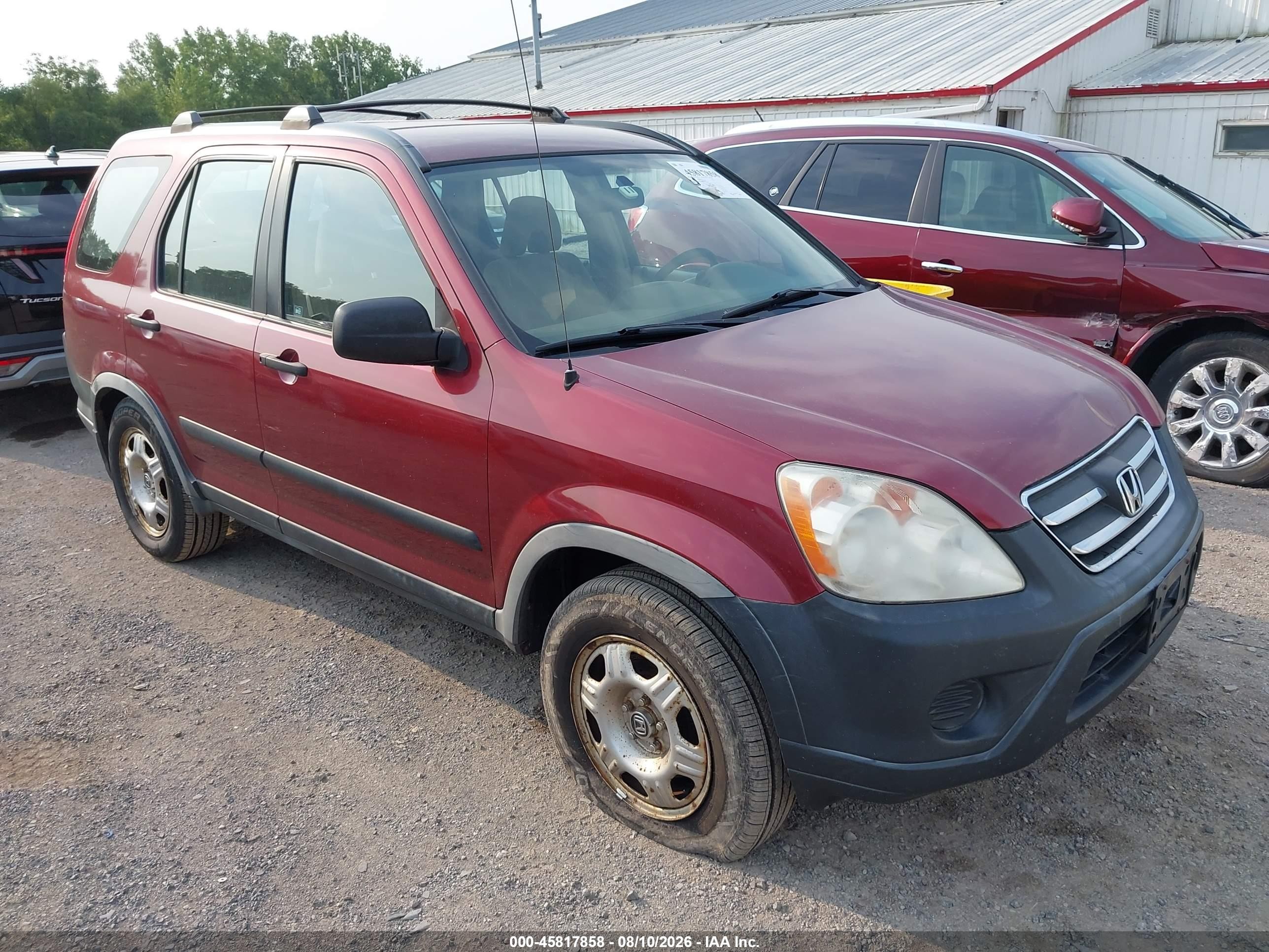 2006 Honda Cr-v Lx Maroon vin: JHLRD78546C045893