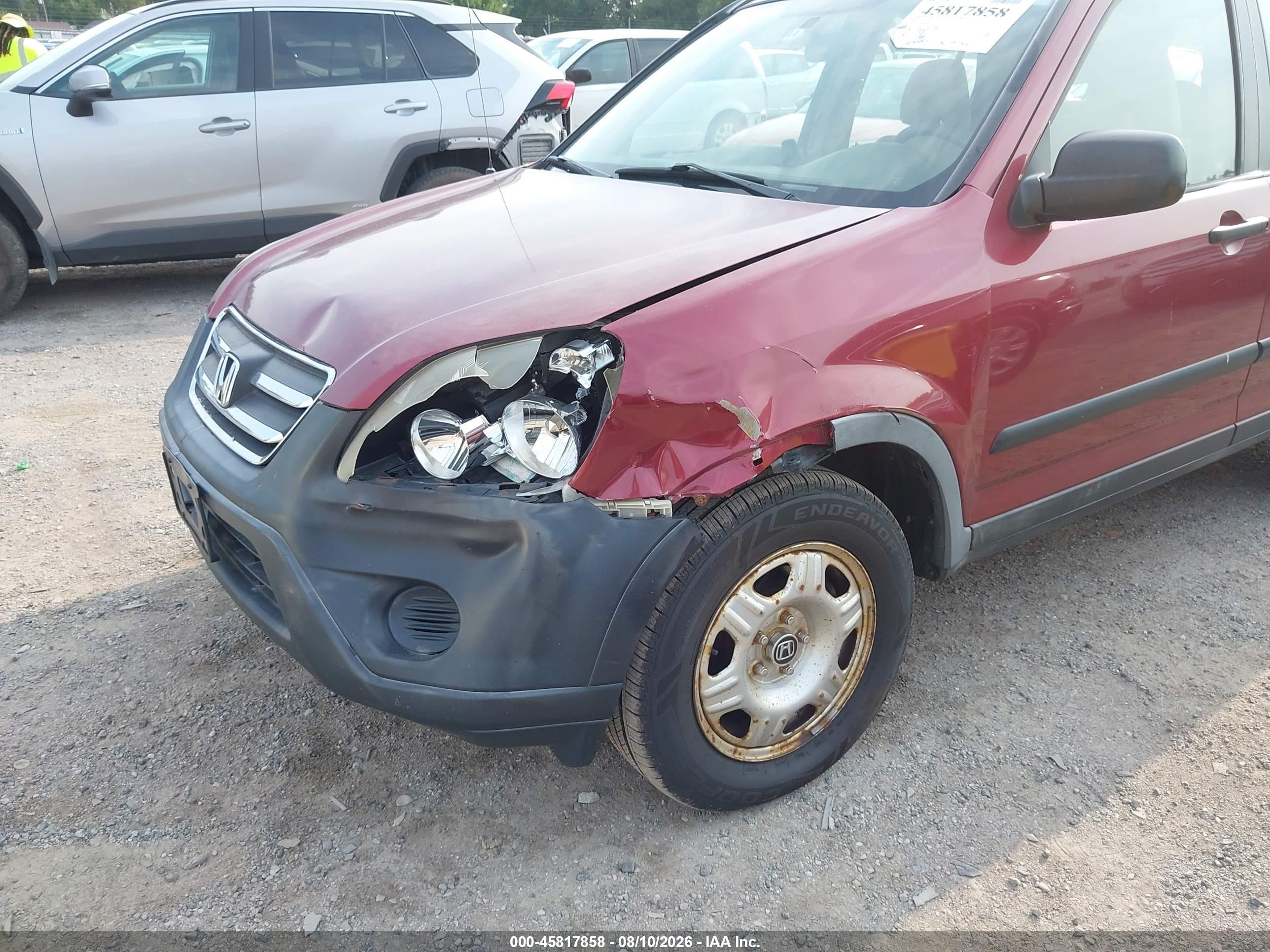 2006 Honda Cr-v Lx Maroon vin: JHLRD78546C045893