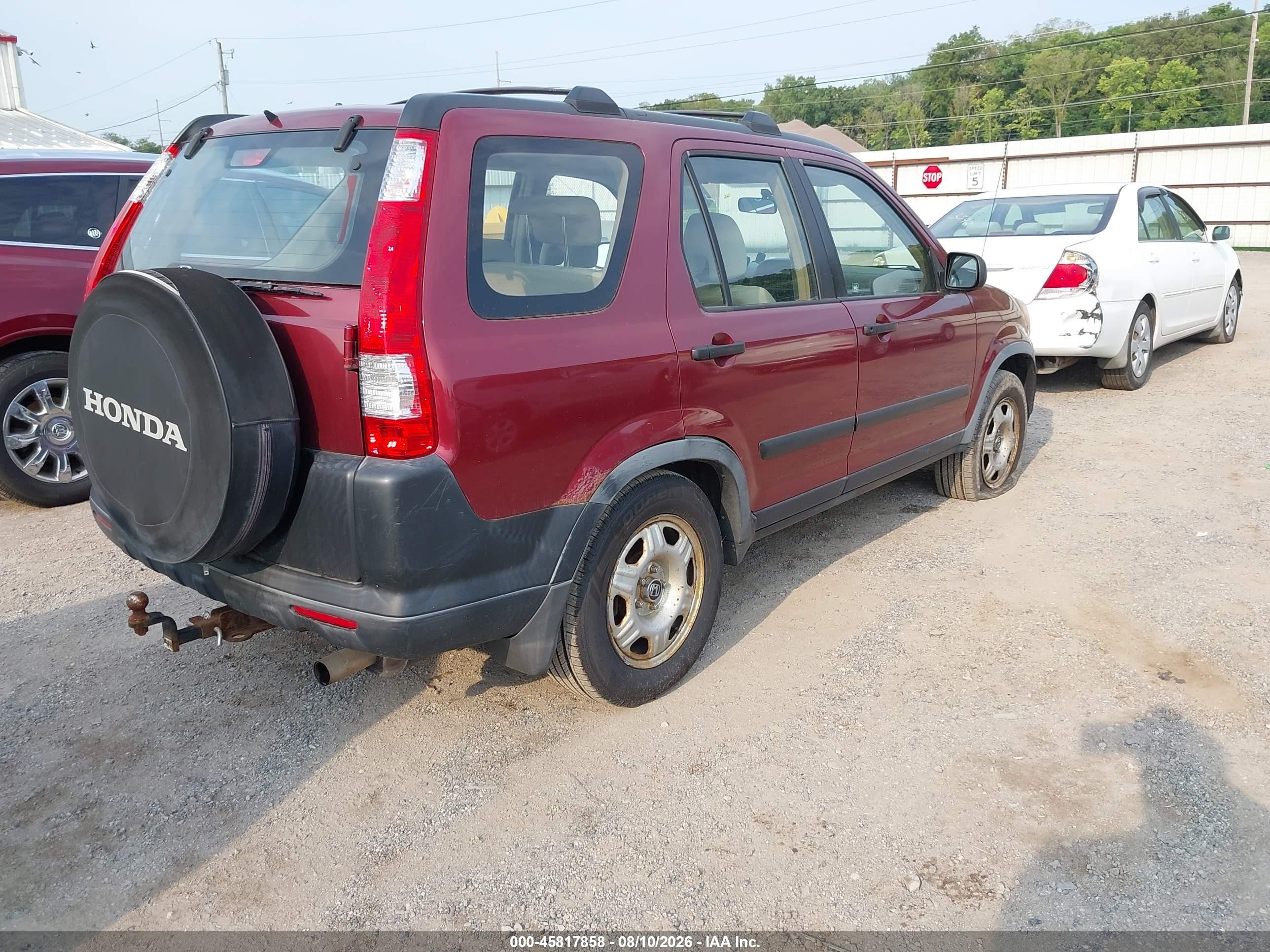 2006 Honda Cr-v Lx Maroon vin: JHLRD78546C045893