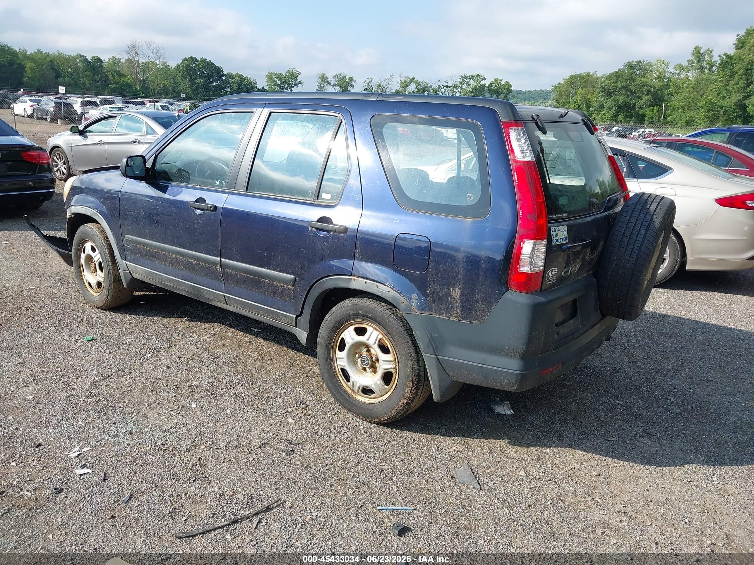 2006 Honda Cr-v Lx Blue vin: JHLRD78566C010935