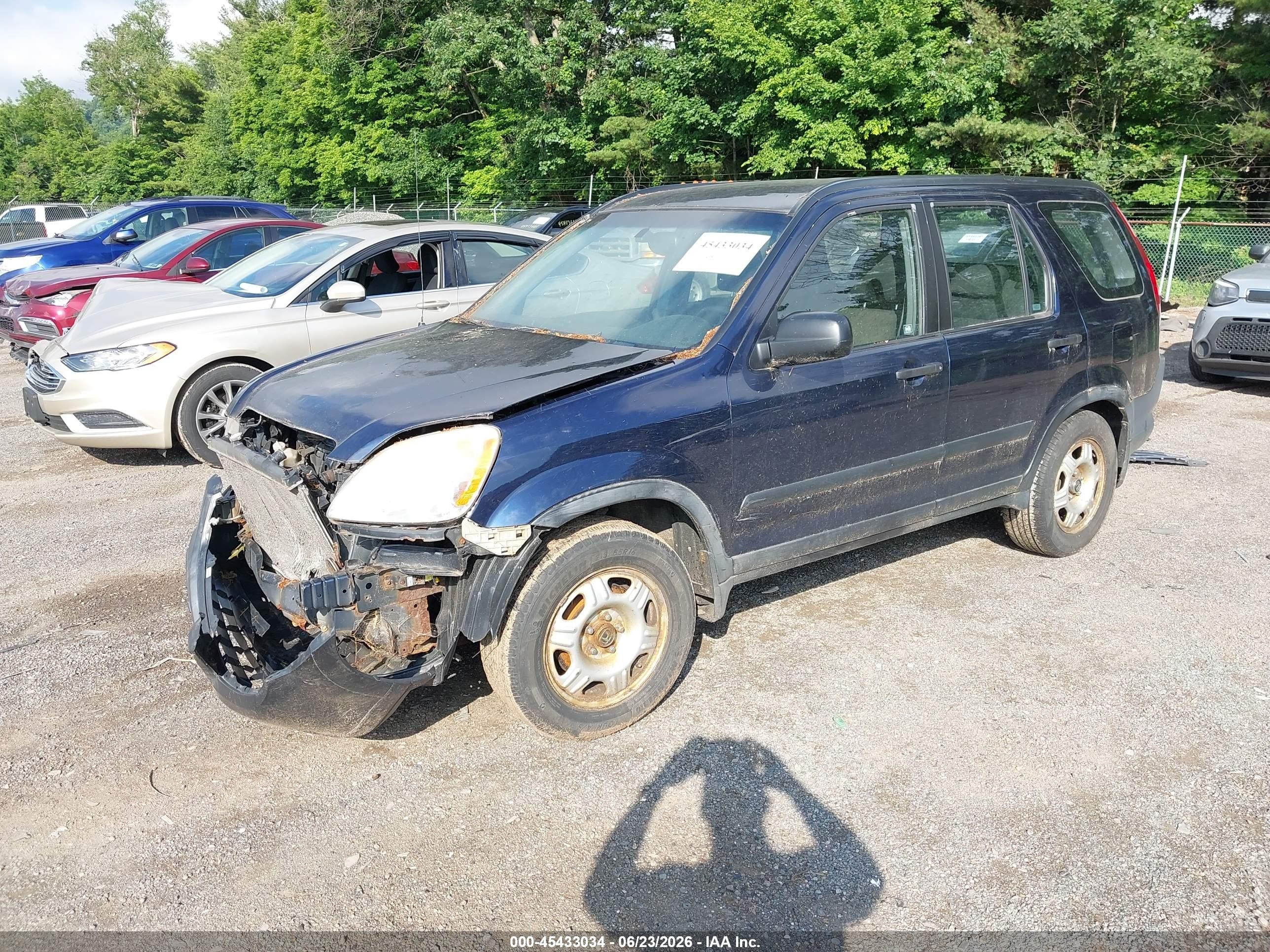 2006 Honda Cr-v Lx Blue vin: JHLRD78566C010935