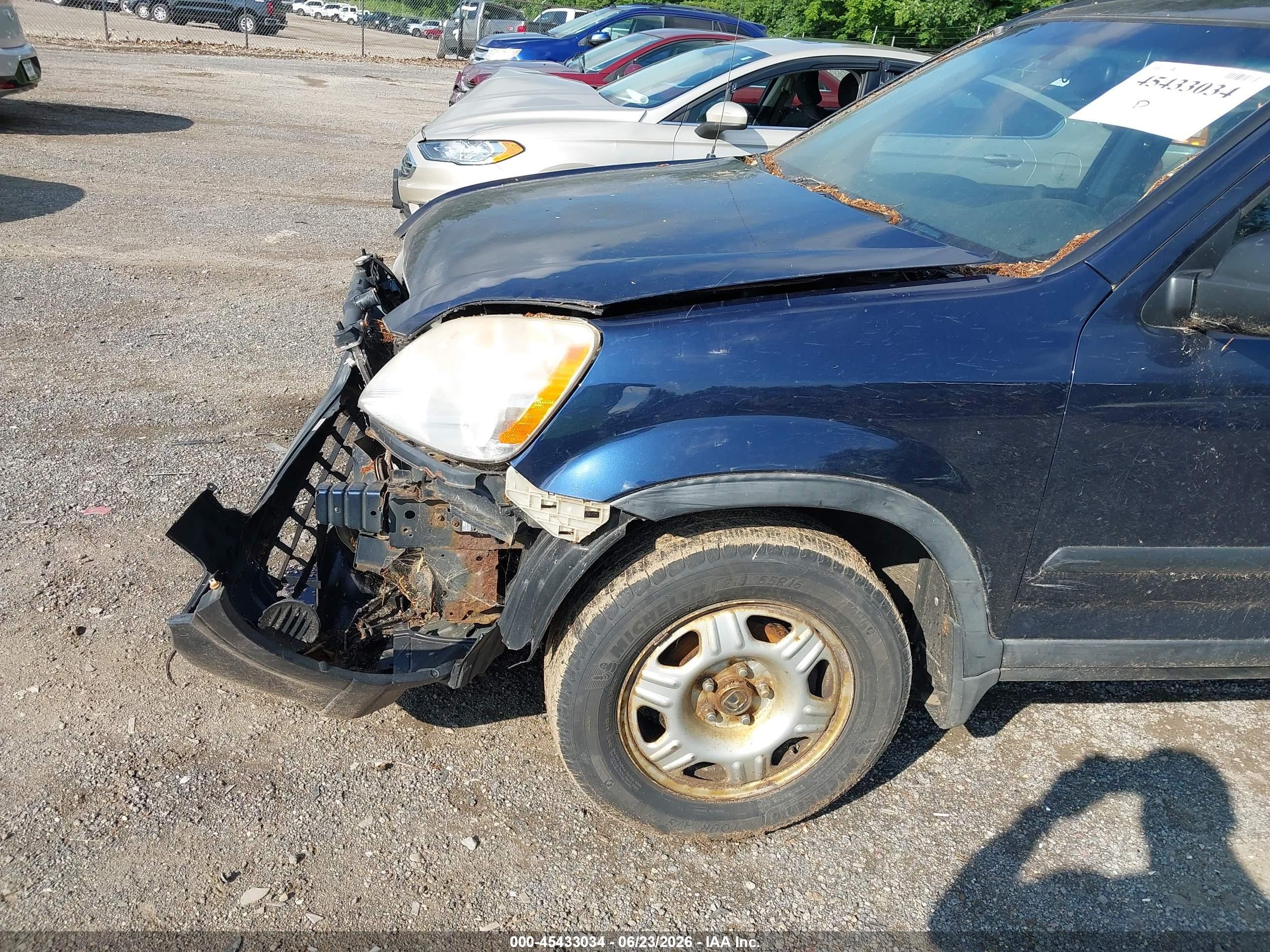 2006 Honda Cr-v Lx Blue vin: JHLRD78566C010935