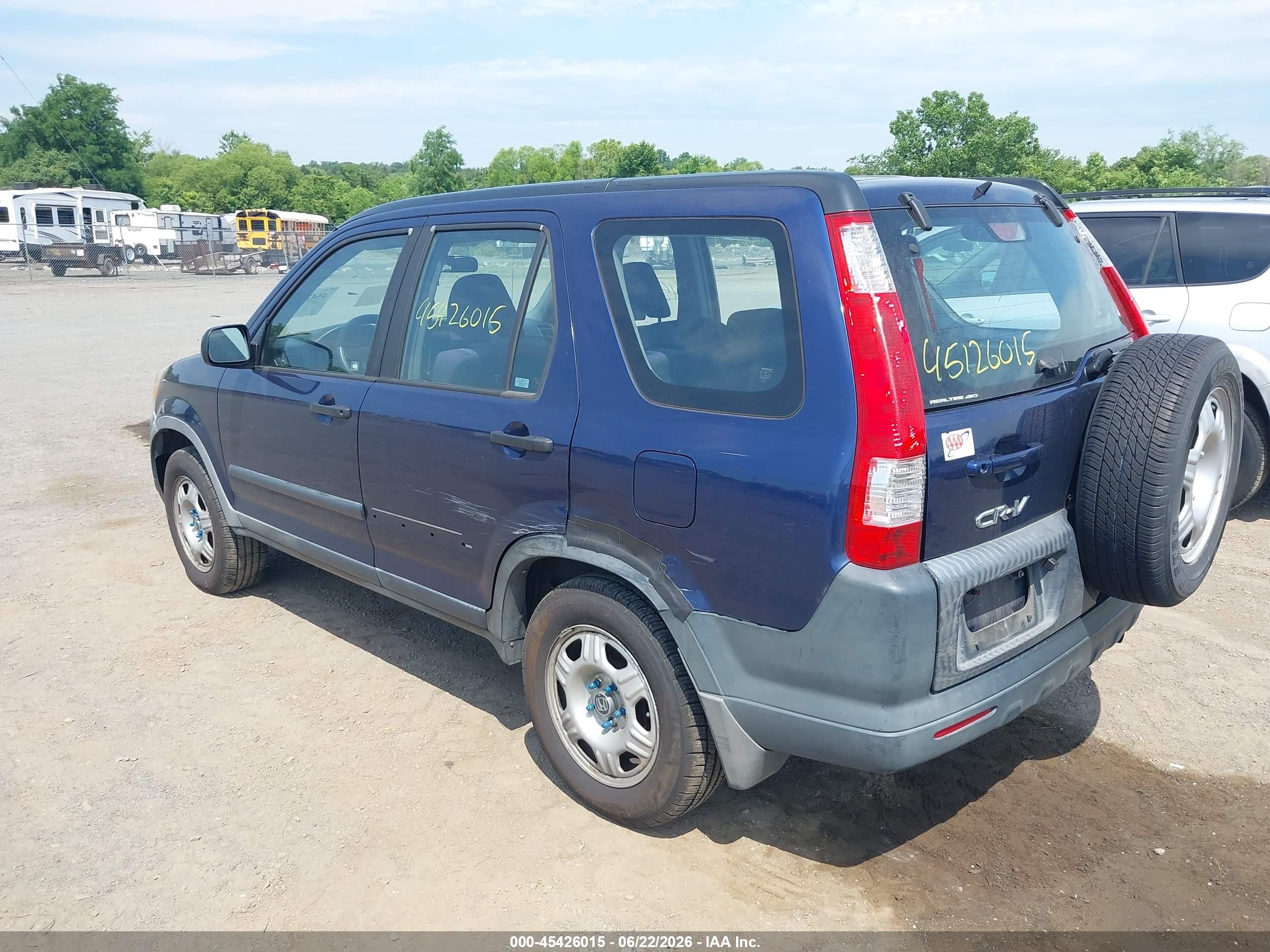 2005 Honda Cr-v Lx Blue vin: JHLRD78575C034773